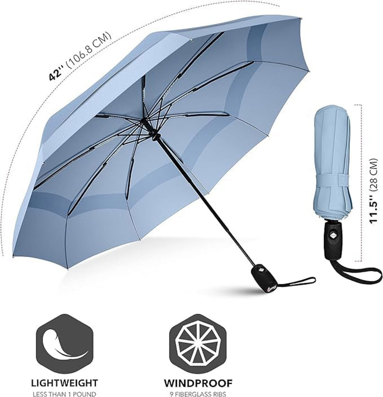 Image of HSR Portable Auto Travel Strong Umbrella for AutoOpen /Close Button Umbrella for Men Umbrella