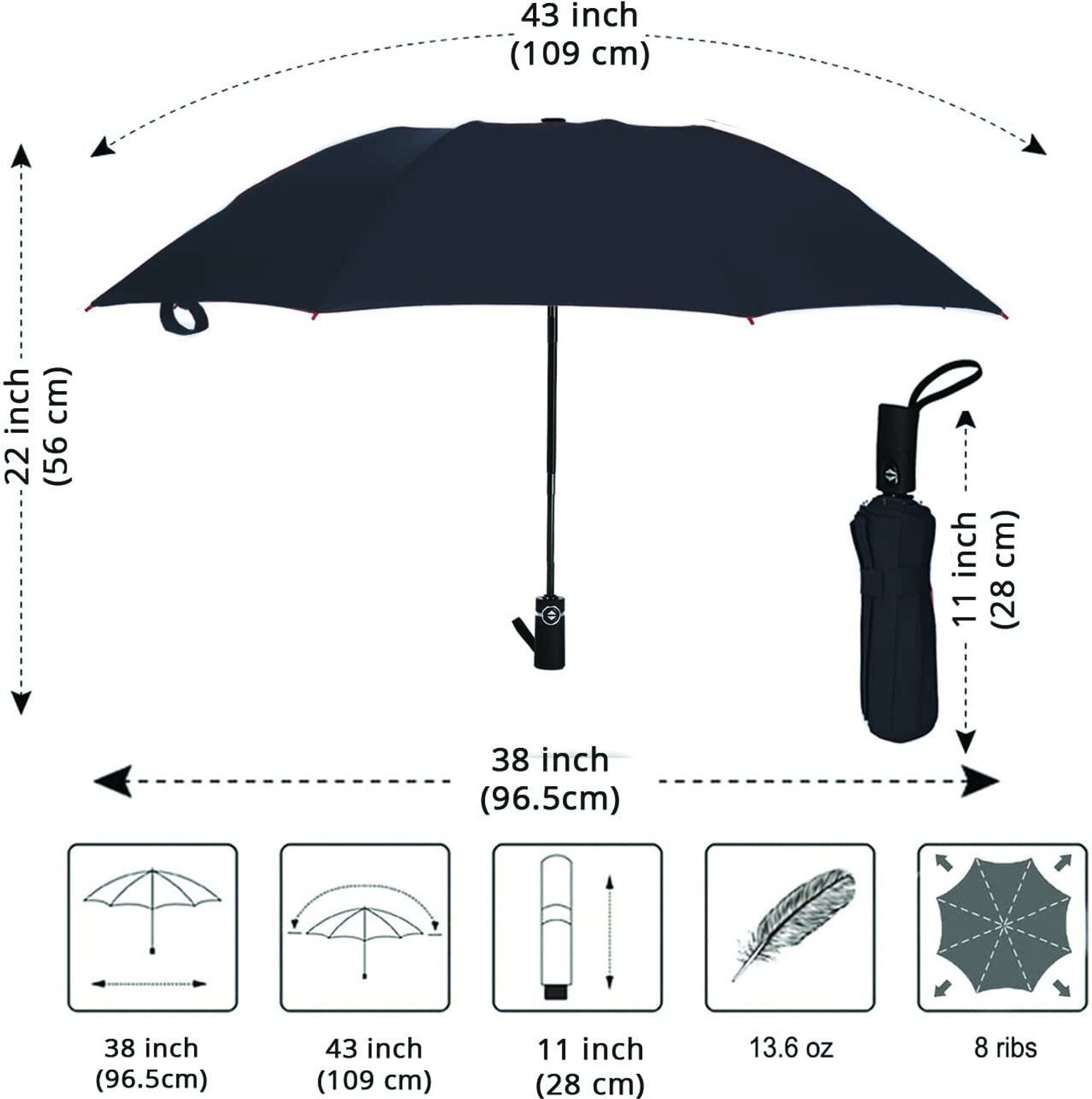 Image of LAKSHMINARAYAN SALES 3 Fold with Auto Open and Close Umbrella