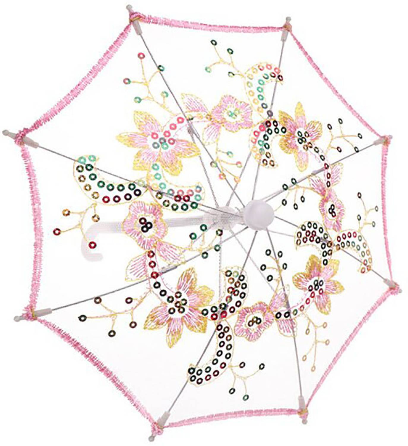 Adorazone Ladoo Gopal Ji Fancy Chhatri/Embroidered Umbrella for God Krishna for Idol Decorative Showpiece - 22 cm