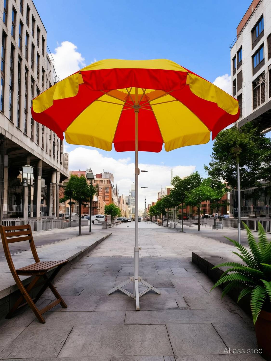 BLUEBUDS Big Size Outdoor Garden Umbrella With Stand 40inch/7ft for Hotels And Restaurent Umbrella
