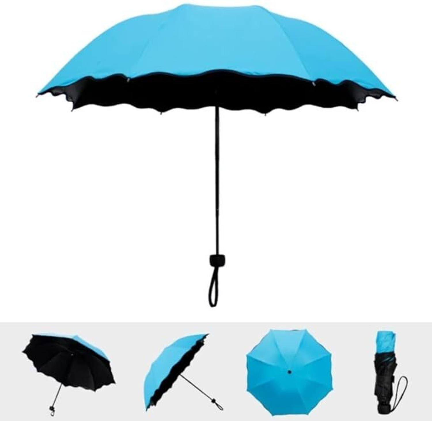 Image of TAPAHPRIYAY 3 Fold Magic Umbellar UV Protection, Beautiful Creative Magical of Blooming Umbrella