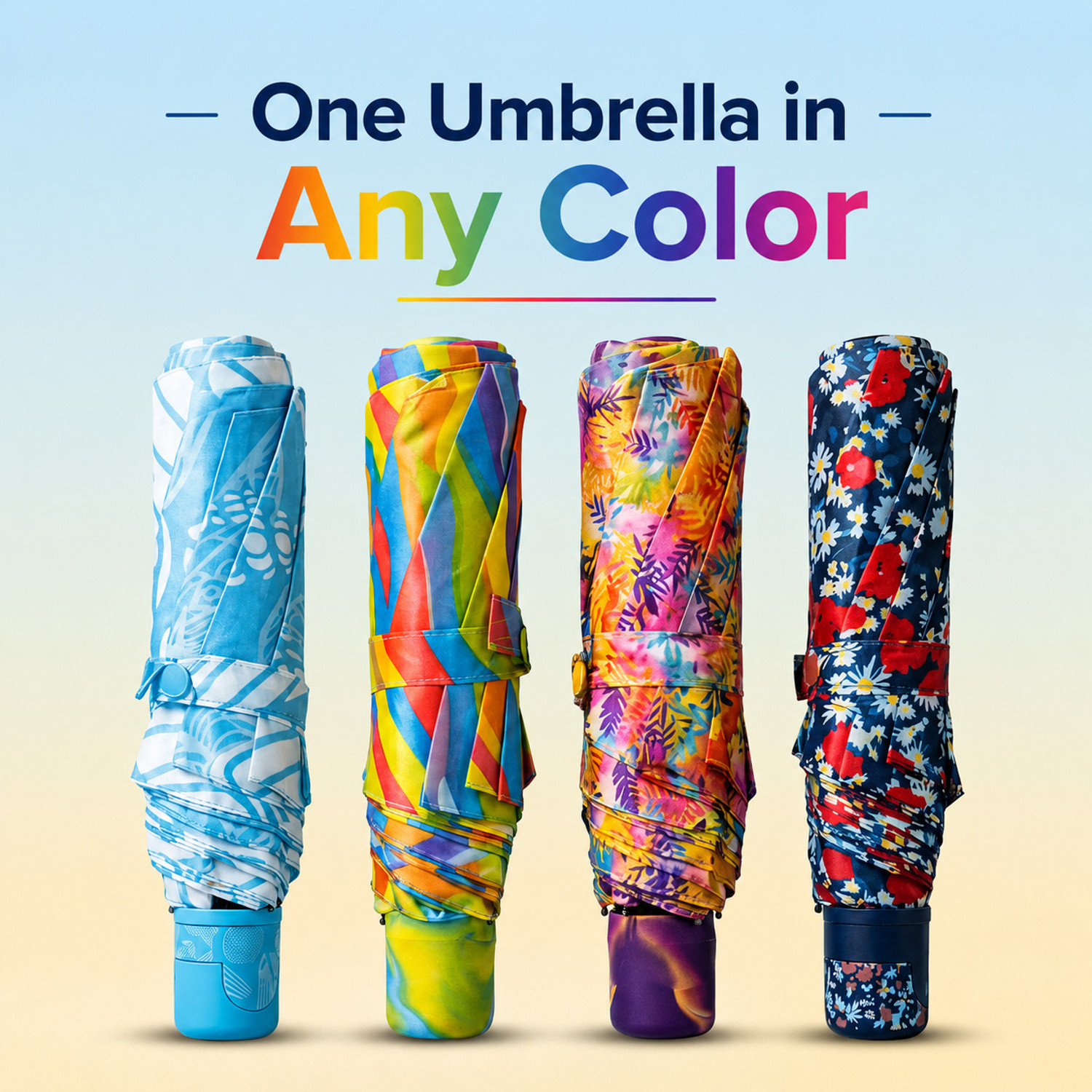 Image of Isha Compact Folding Printed Umbrella for Men & Women | Lightweight Portable Umbrella