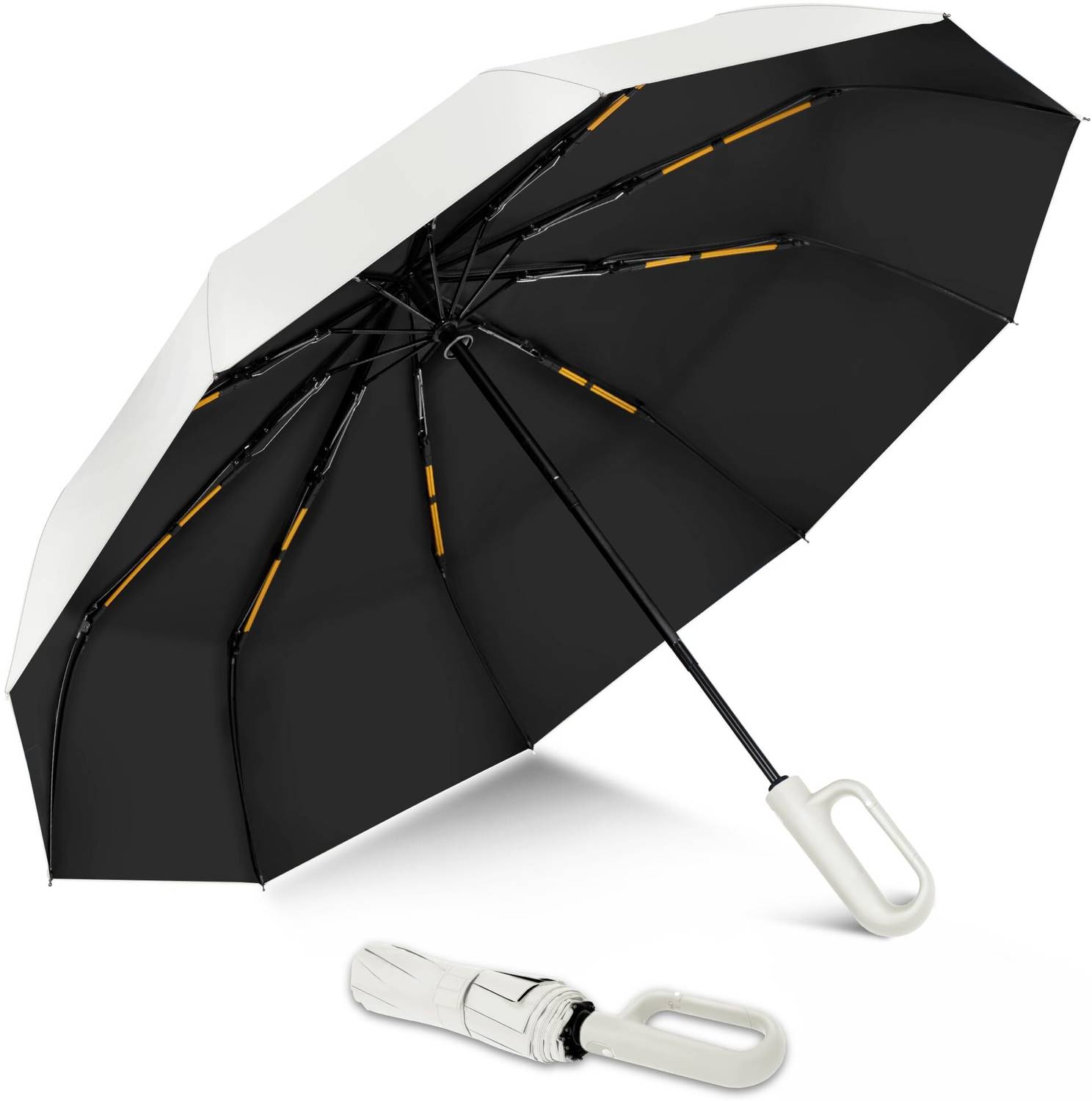 Toriyox Travel Umbrella Reverse Rain and Sun Windproof Compact, Automatic Open Close Umbrella