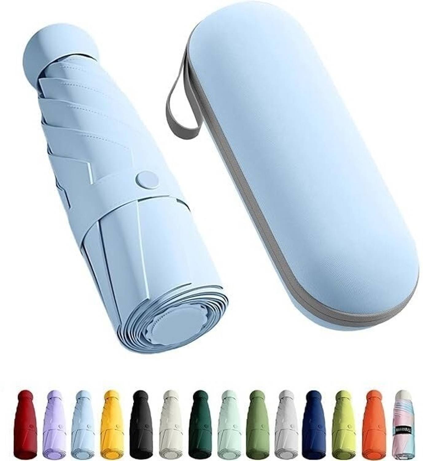 CITRODA Pocket Travel Umbrella Windproof (Manual Open) Sun Rain Mini Ultra-Light 2 Fold Umbrella