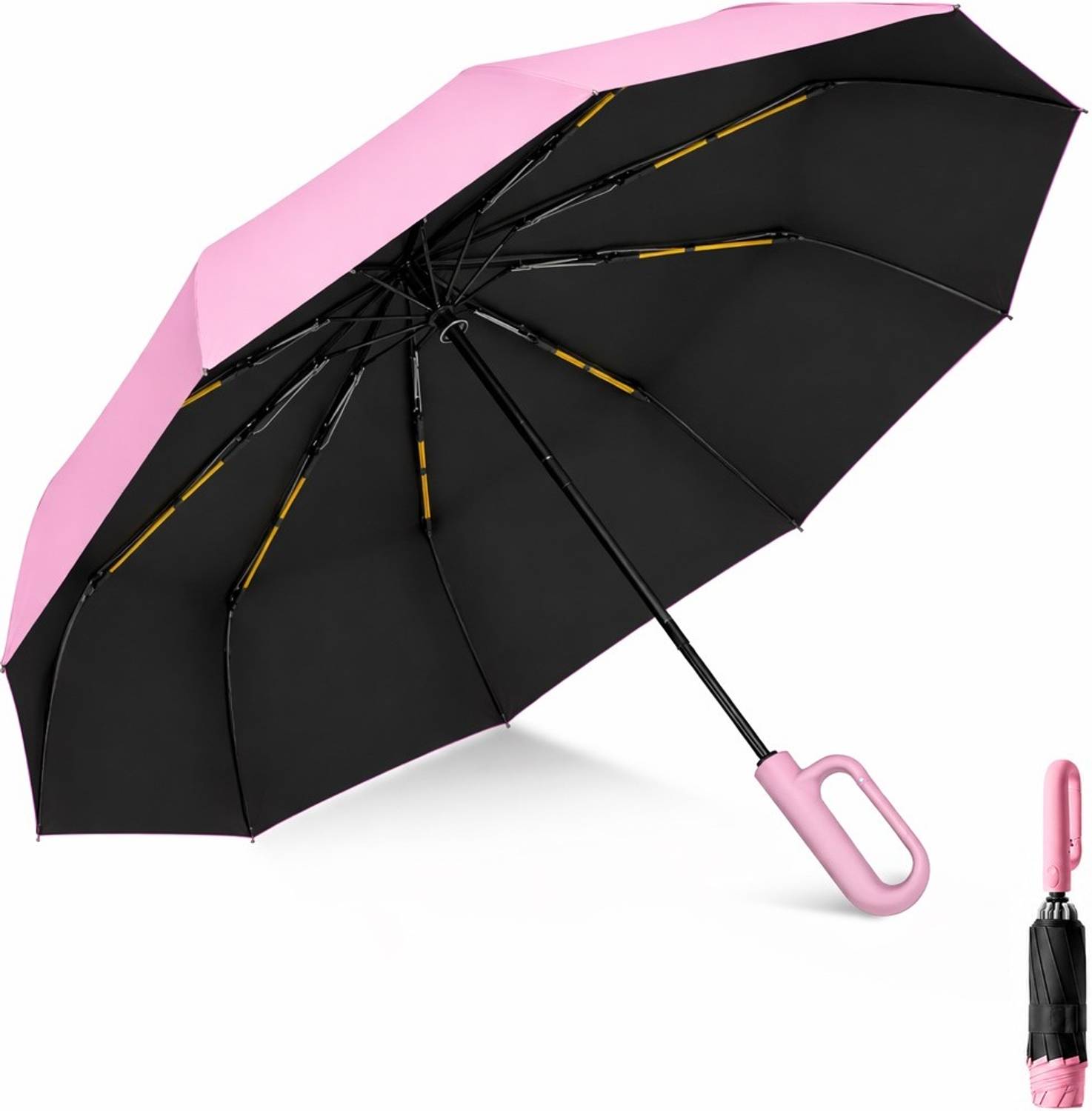 RAINGAL Auto Open 3 Fold For Protection Against Rain Sun+UV Rays with cover Umbrella