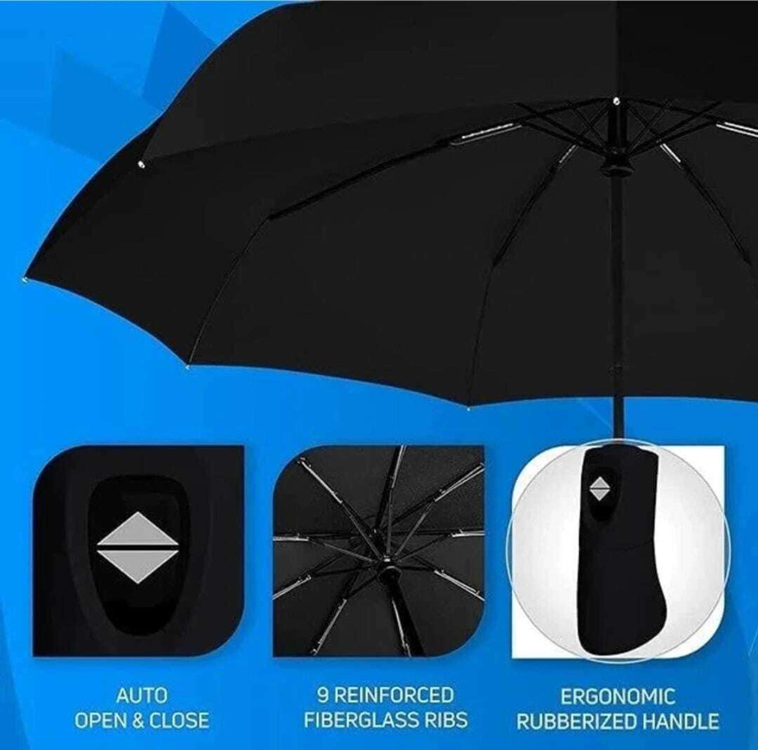 Image of Umbrelix 3 Fold Fully Automatic Umbrella for Rain & UV Protection Umbrella