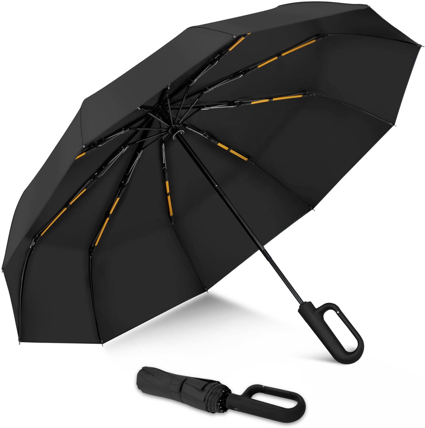 Cairoman Mini Umbrella with Case for Men & Women Travelling UV Protect Fabric for Summer Umbrella