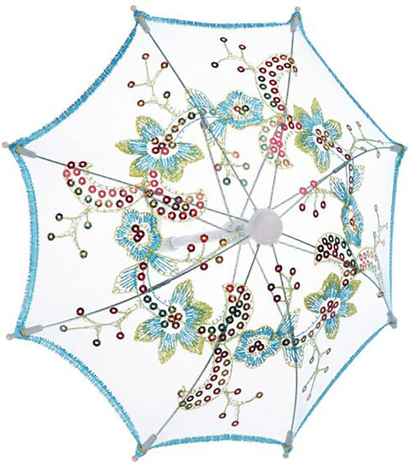 Adorazone Ladoo Gopal Ji Fancy Chhatri/Embroidered Umbrella for God Krishna for Idol Decorative Showpiece - 22 cm