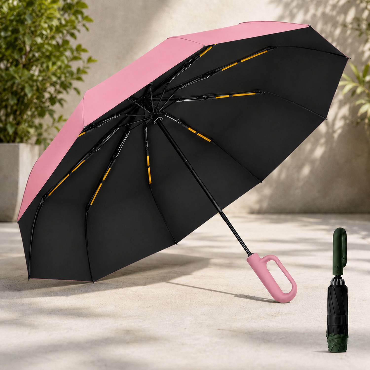 Cairoman RainGuard Auto Open rain,Windproof 3 Fold Umbrella