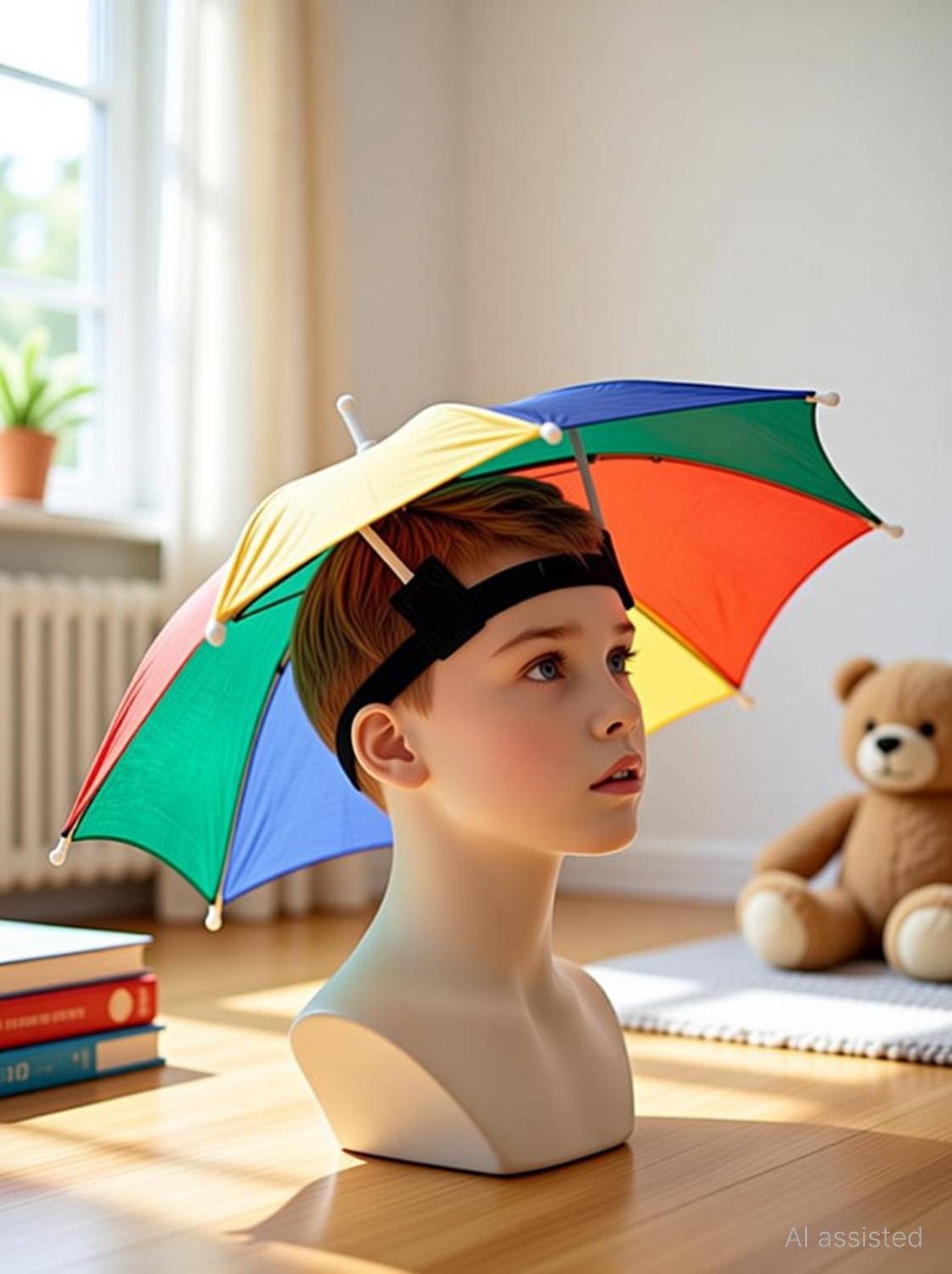 Adorazone Hands Free Hat Umbrella for for Kids & Adults | Outdoor Sun Rain Protection Umbrella