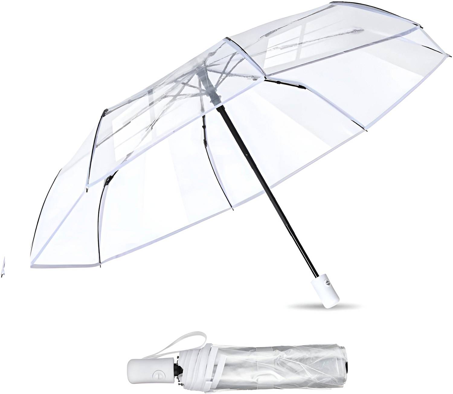 CONTACTS Transparent Windproof Travel Umbrella - Image 1