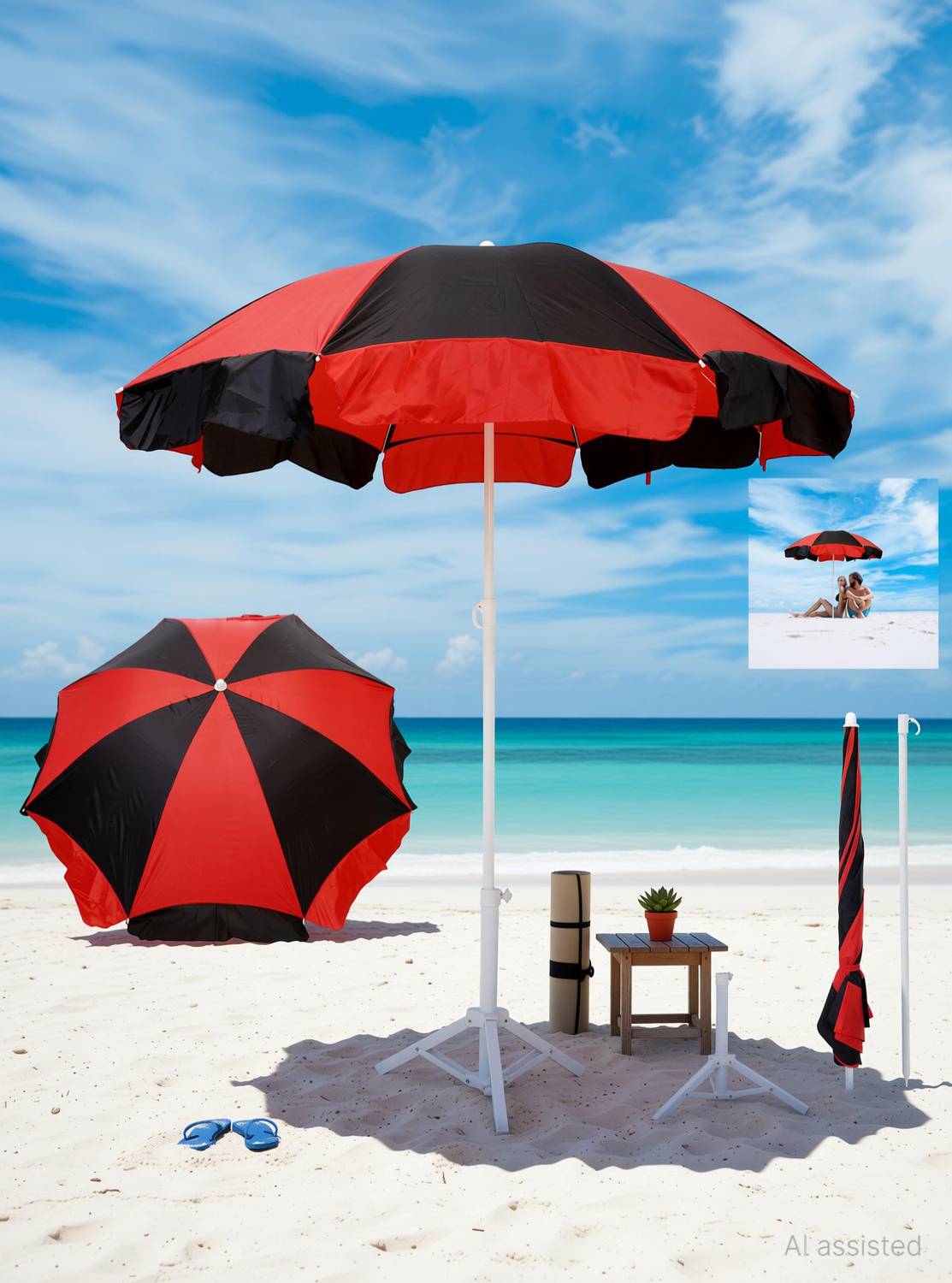 BLUEBUDS 36in/6ft Outdoor Garden Big Size Umbrella With Stand For Hotel,Restaurants Umbrella