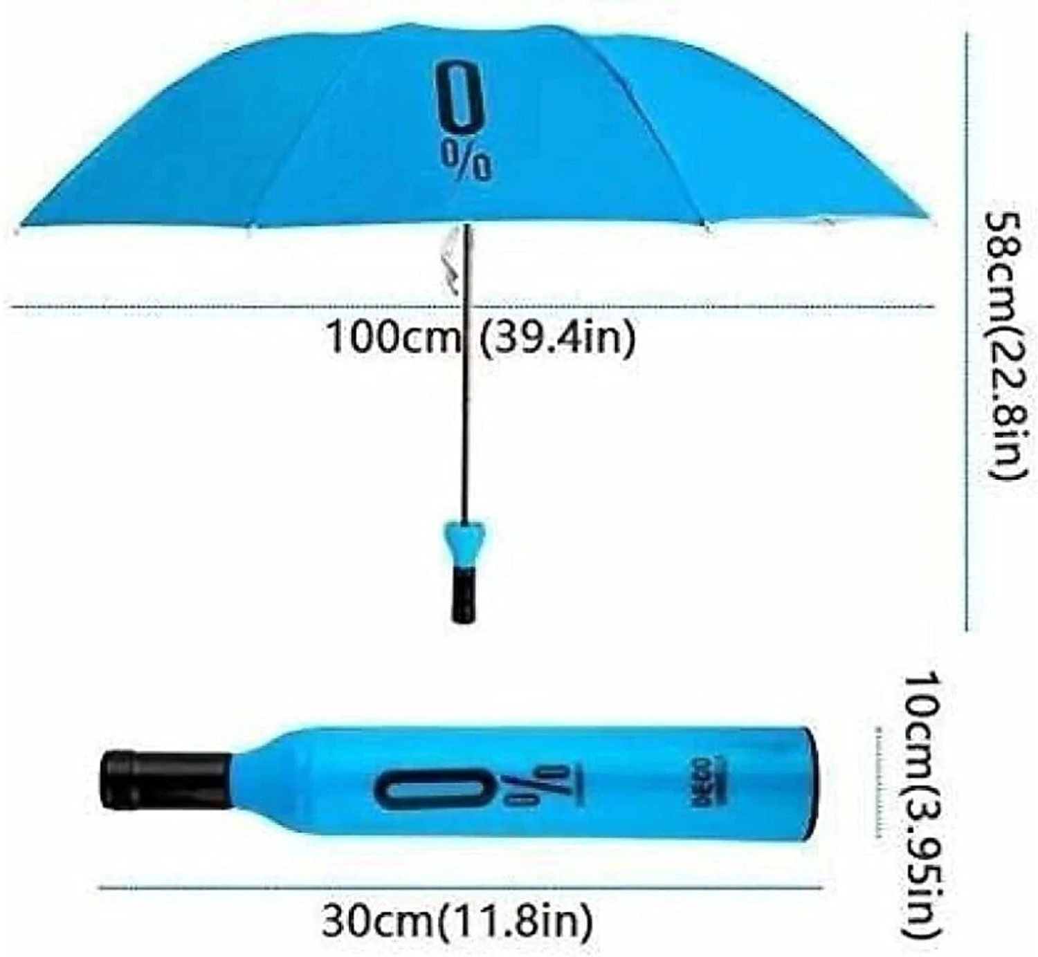 Image of Saubhagye Double Layer Folding Portable Wine Bottle Umbrella With Cover Or UV Protection Umbrella