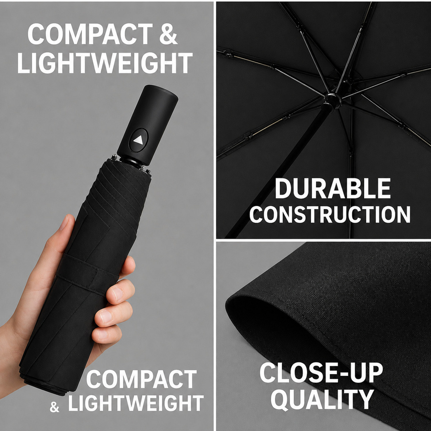 Image of ZWOZX 3-Fold Auto Open Umbrella for Rain Classic Compact Travel with UV Umbrella