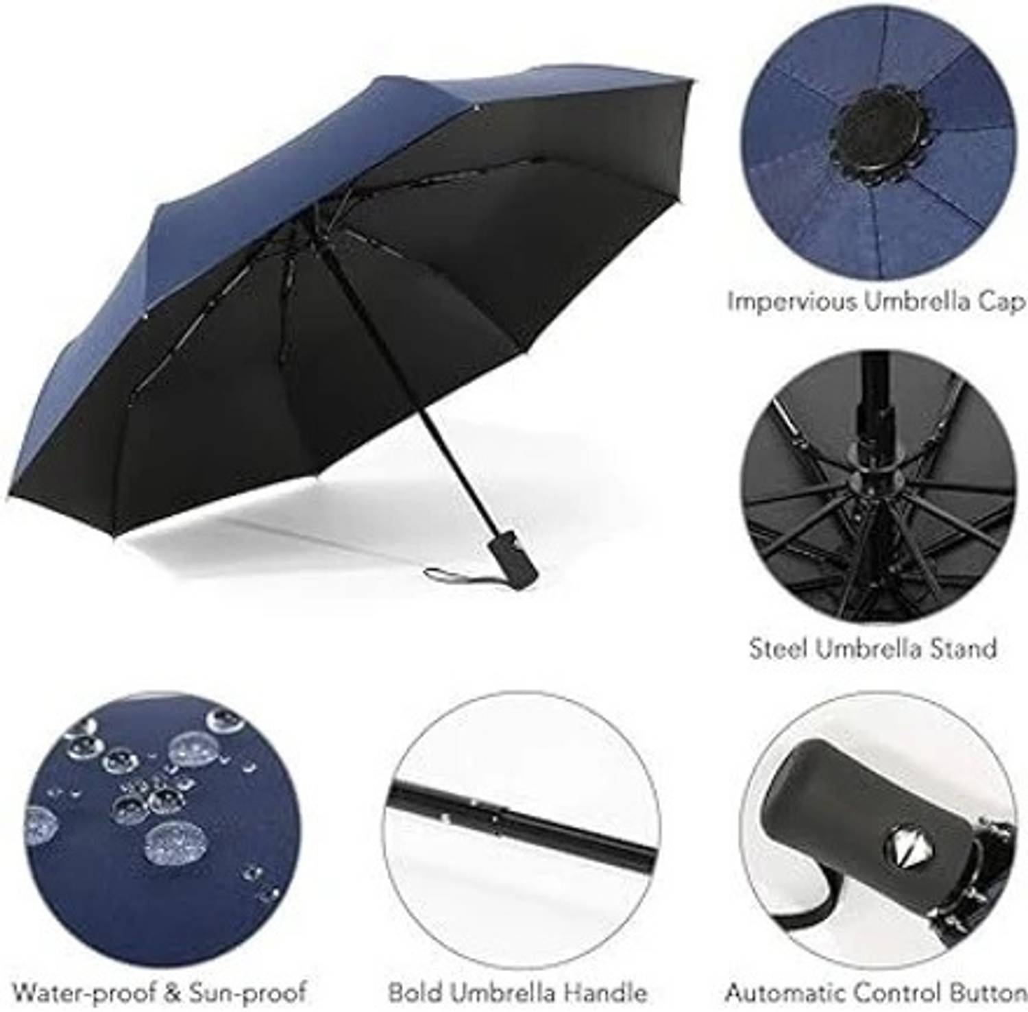 XBEY 1PC Auto Open & Close 3Fold Umbrella - Image 2