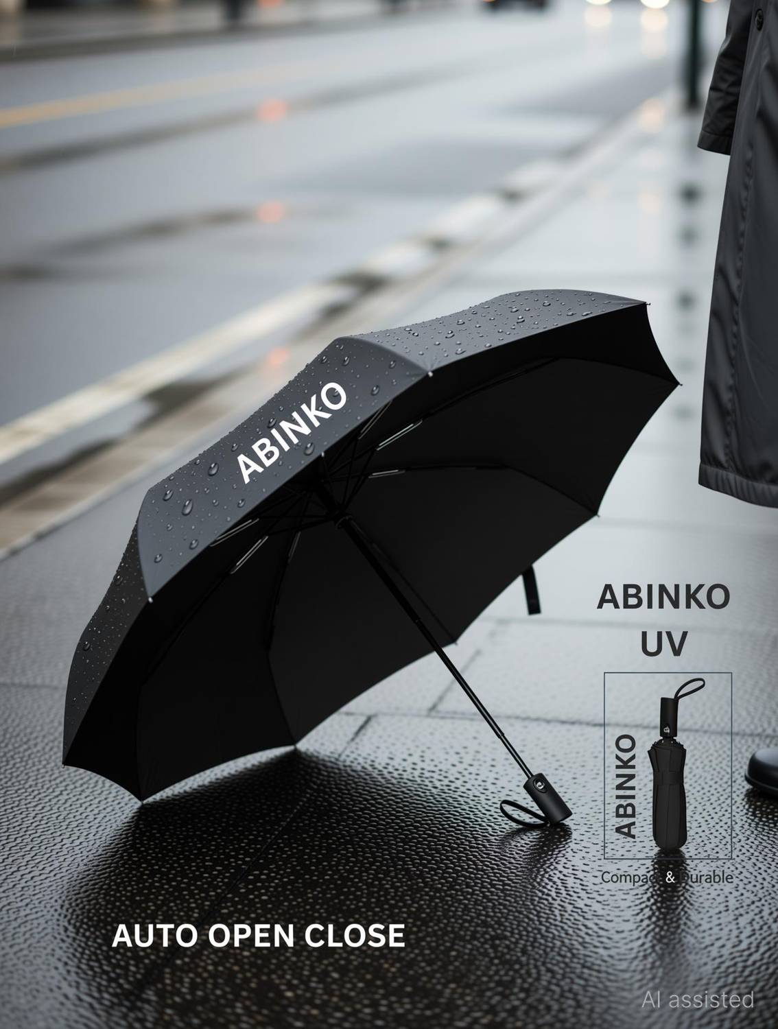 ABINKO UV Protect Big Size Portable Umbrella with case, Auto /Open UV Umbrella