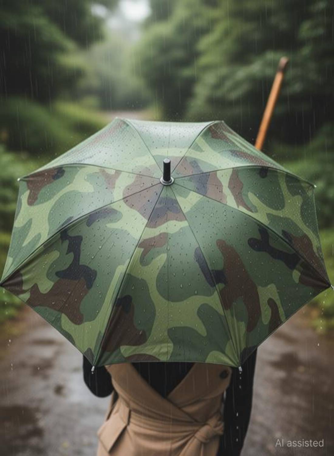 GREEN BIRD Hat Umbrella for Kids Girls, Boys Army Color Cap Umbrella for Men and Women Cap Umbrella