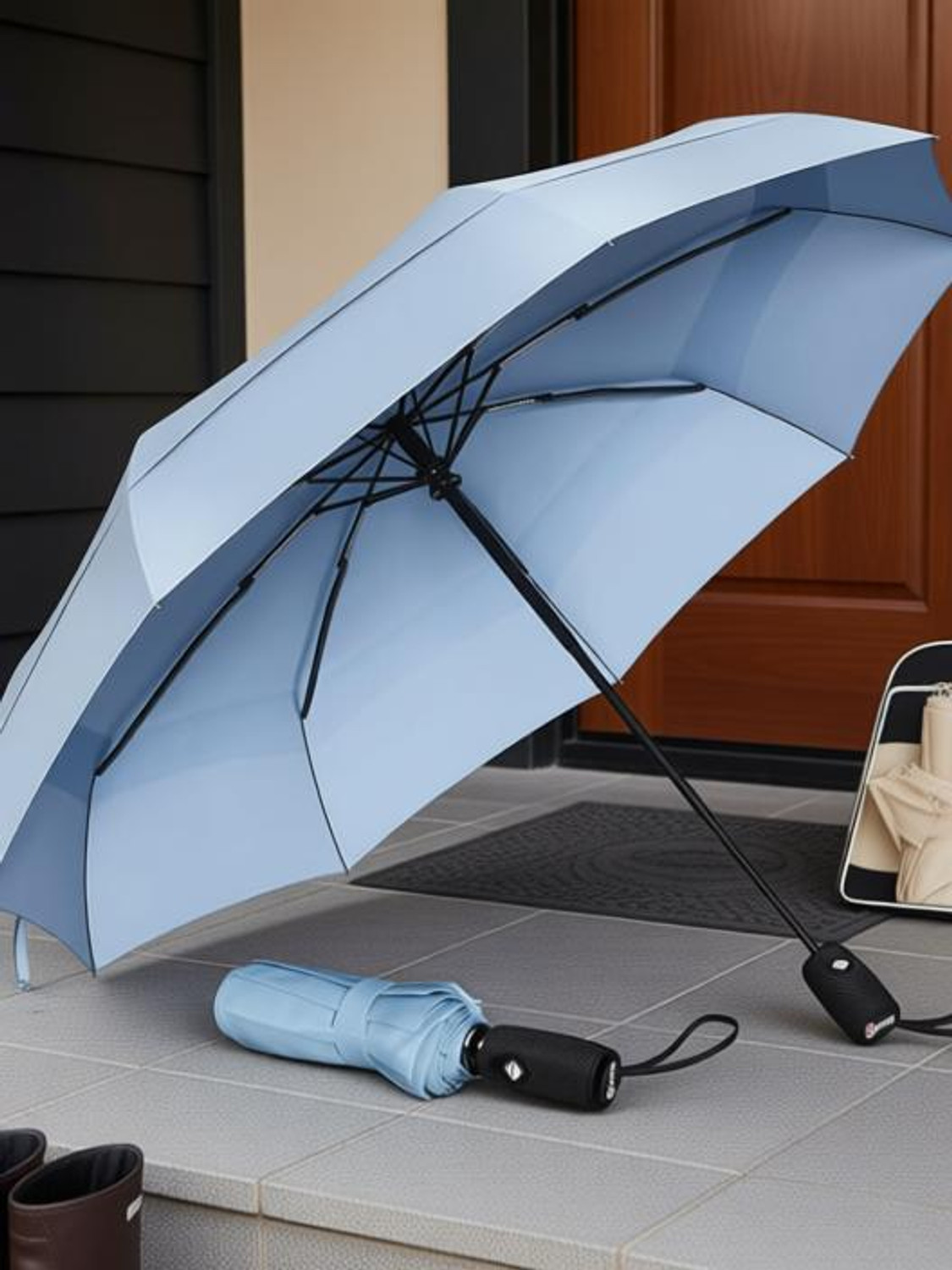 Image of BONTEC Large 42 inch 3 Fold Auto Open & Close Umbrella Umbrella