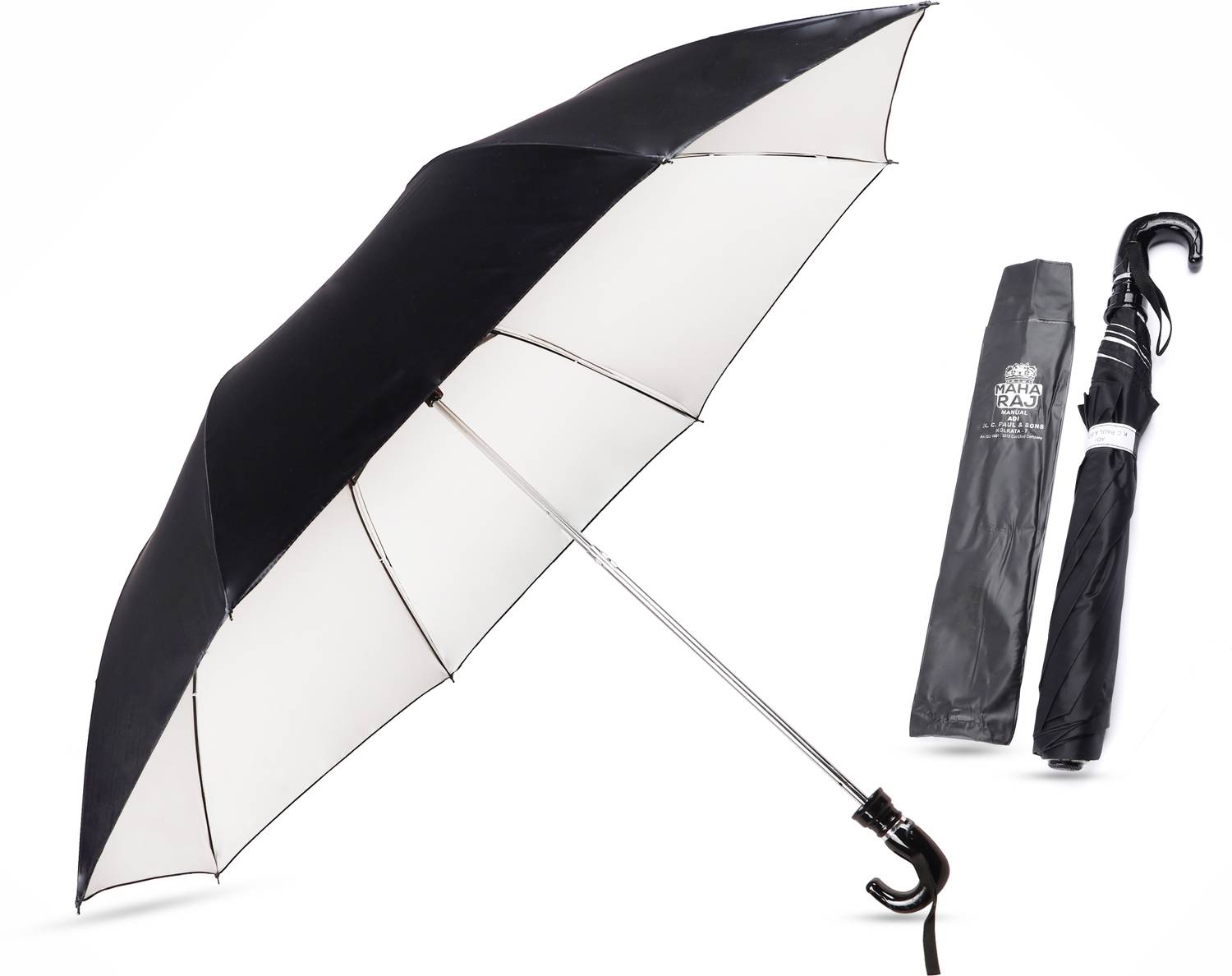 K.C. PAUL & SONS MAHARAJA 2 fold 23 inch Large heavy duty long lasting umbrella for Men & Women Umbrella