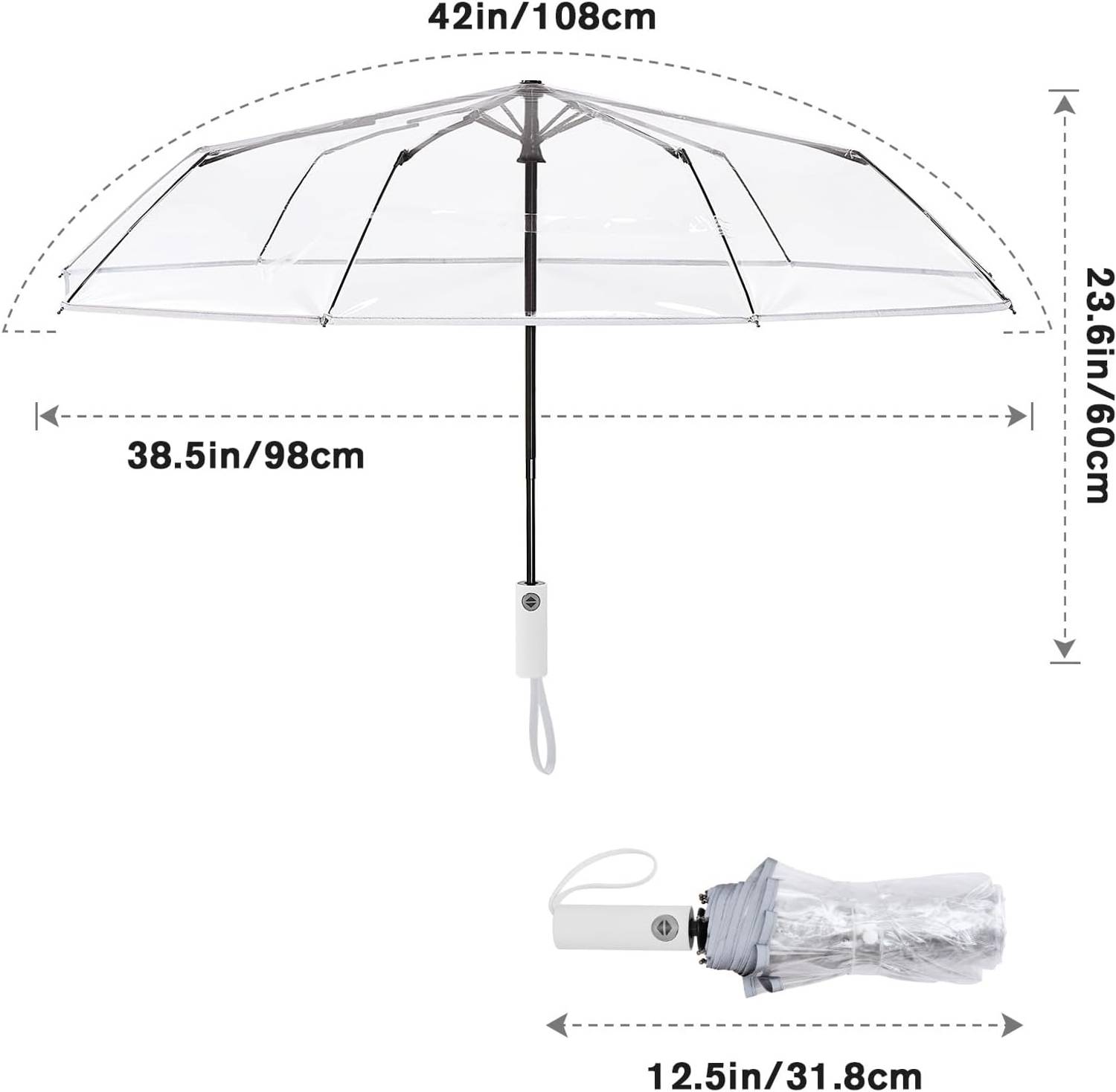CONTACTS Transparent Windproof Travel Umbrella - Image 3