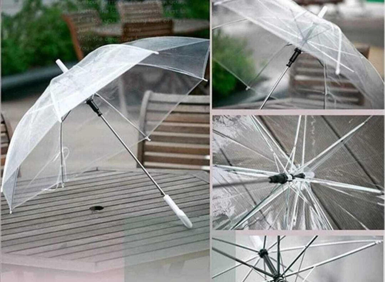 Image of VERMAJI Stylish Transparent Bubble Umbrella with J Hook Handle Umbrella