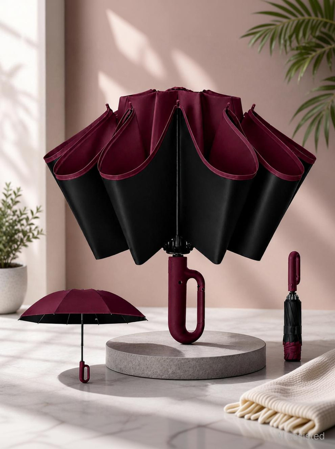 Image of NILAMBER Sun Protection Rain Windproof large 3 fold for men women Kids Umbrella