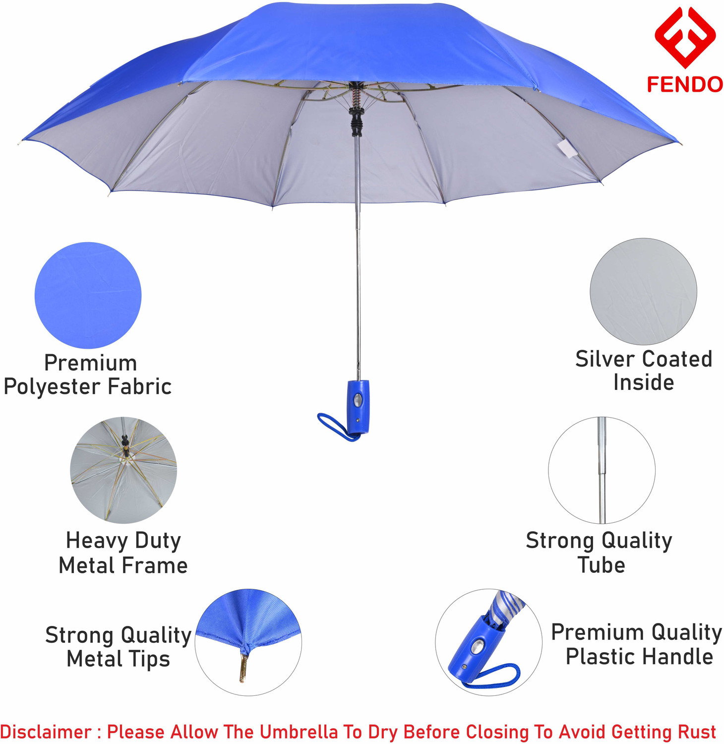 Image of Fendo Laura 2 FOLD Auto Open 24.5 Monsoon UV Protection For Women,Girls Umbrella