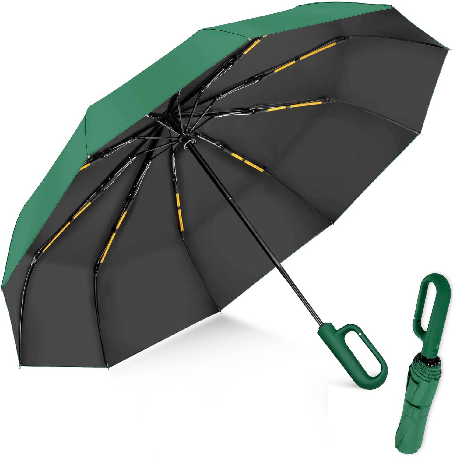 Cairoman Mini Umbrella with Case for Men & Women Travelling UV Protect Fabric for Summer Umbrella