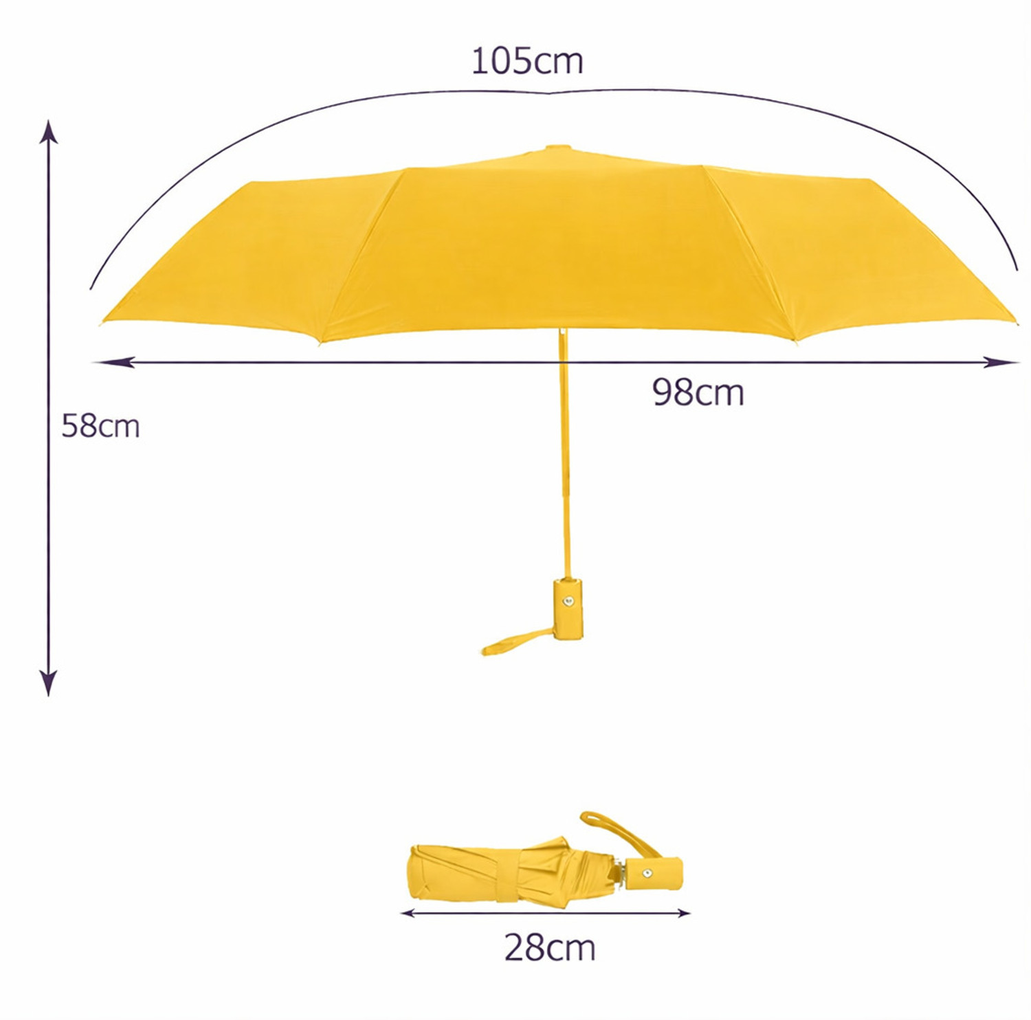 Image of Joseph Joseph Travel Mini UV Protection Manual Open 6 Ribs Sun & Rain, with Case Umbrella