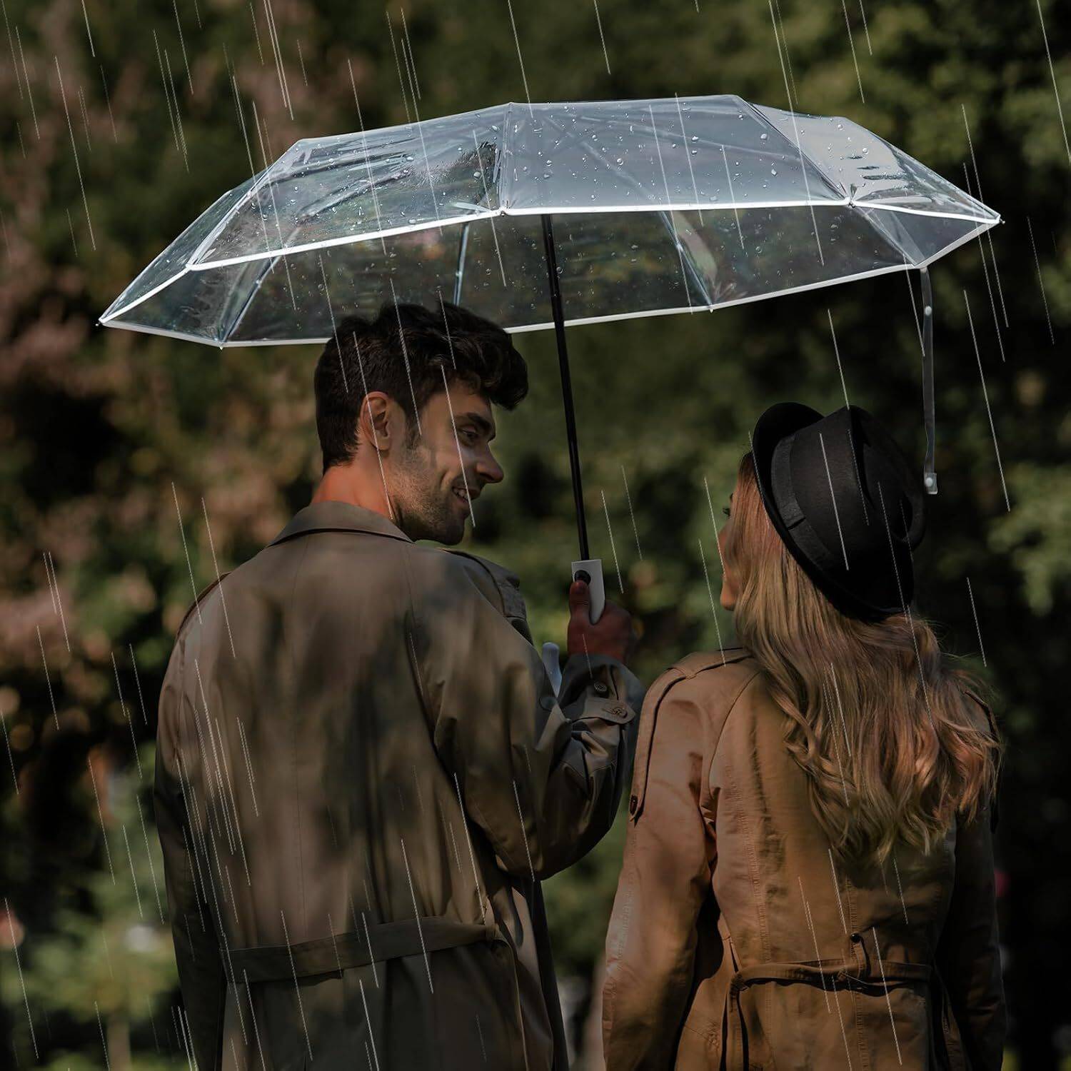 CONTACTS Transparent Windproof Travel Umbrella - Image 5