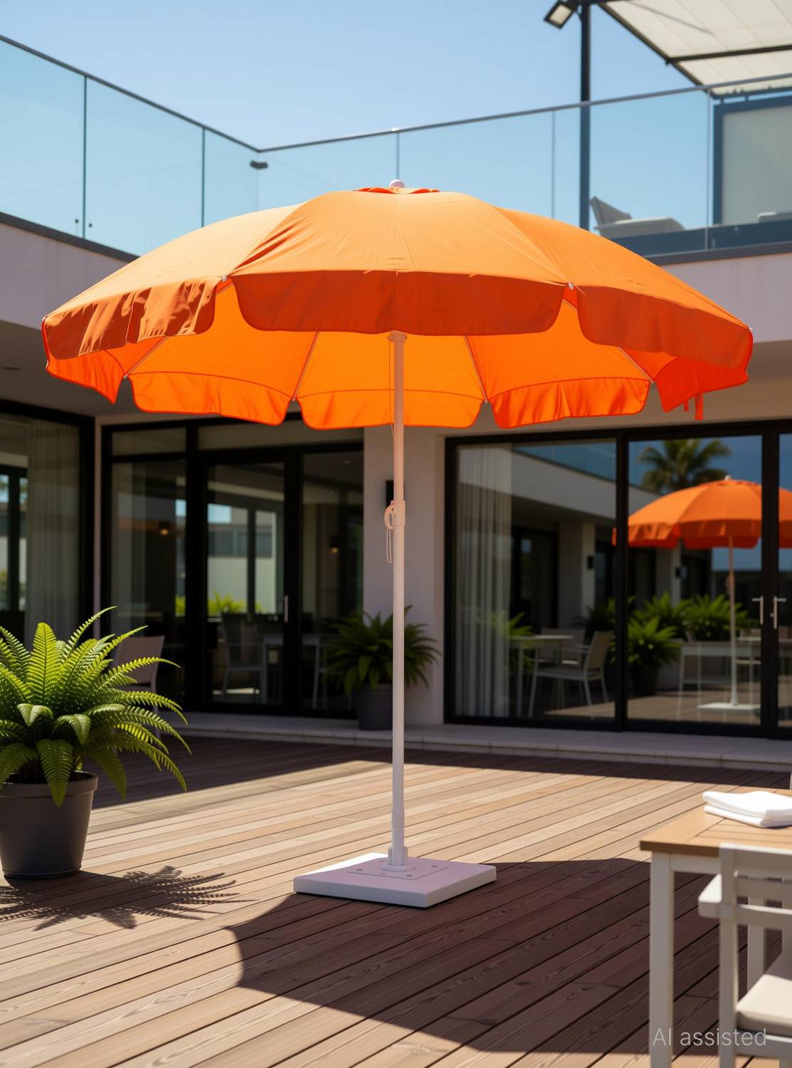 BLUEBUDS 42IN/7FT Outdoor Garden Big Size Umbrella Without Stand For Shop Hotels Umbrella