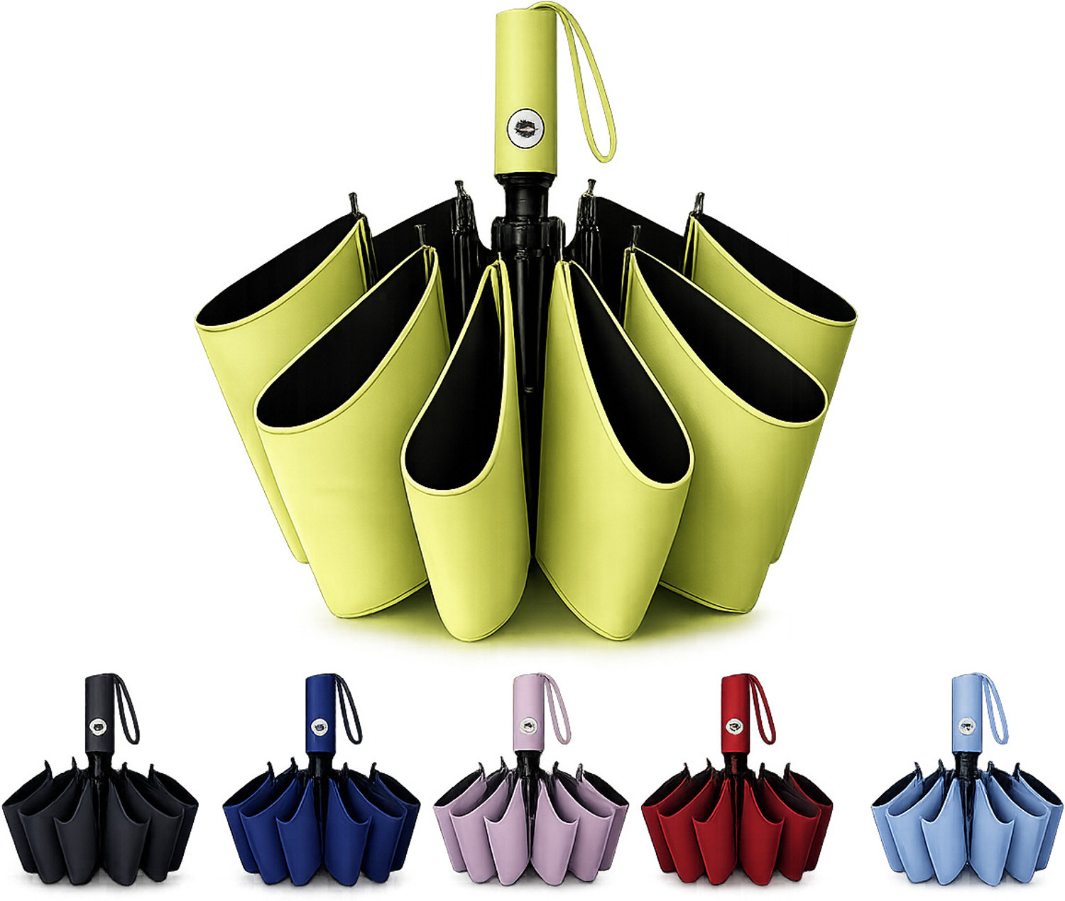 Image of Joseph Joseph Travel Mini UV Protection Manual Open 6 Ribs Sun & Rain, with Case Umbrella