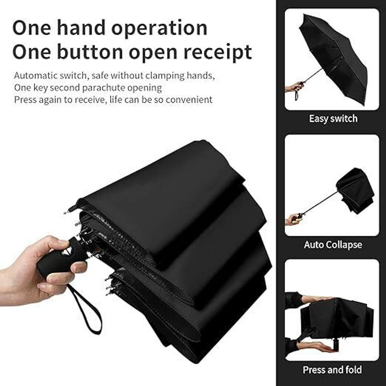 Image of Umbrelix 3 Fold Fully Automatic Umbrella for Rain & UV Protection Umbrella