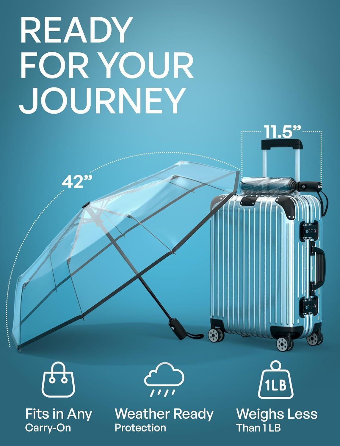 Image of VOGARD Windproof Travel Umbrella Compact Auto Folding Umbrella for Rain & Sun Umbrella