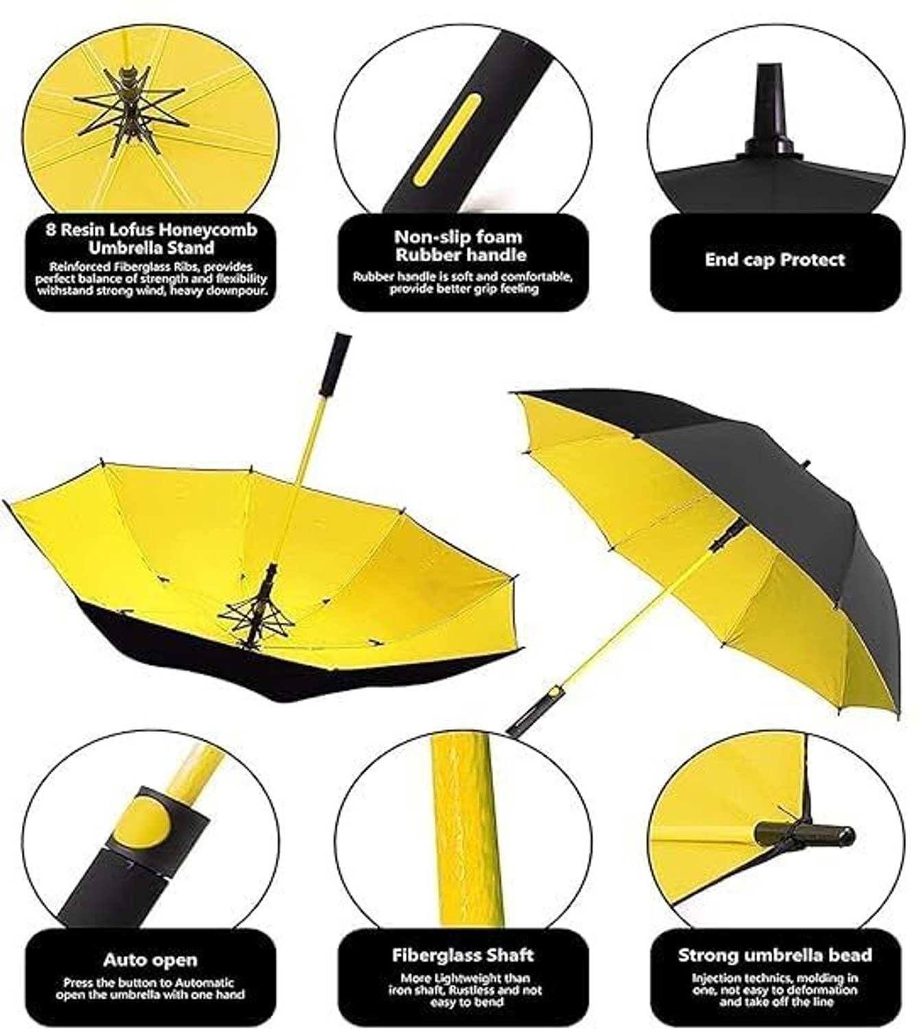 Image of VGmax Heavy Duty Umbrellas For Rain Windproof, Waterproof Automatic Open Golf umbrella Umbrella