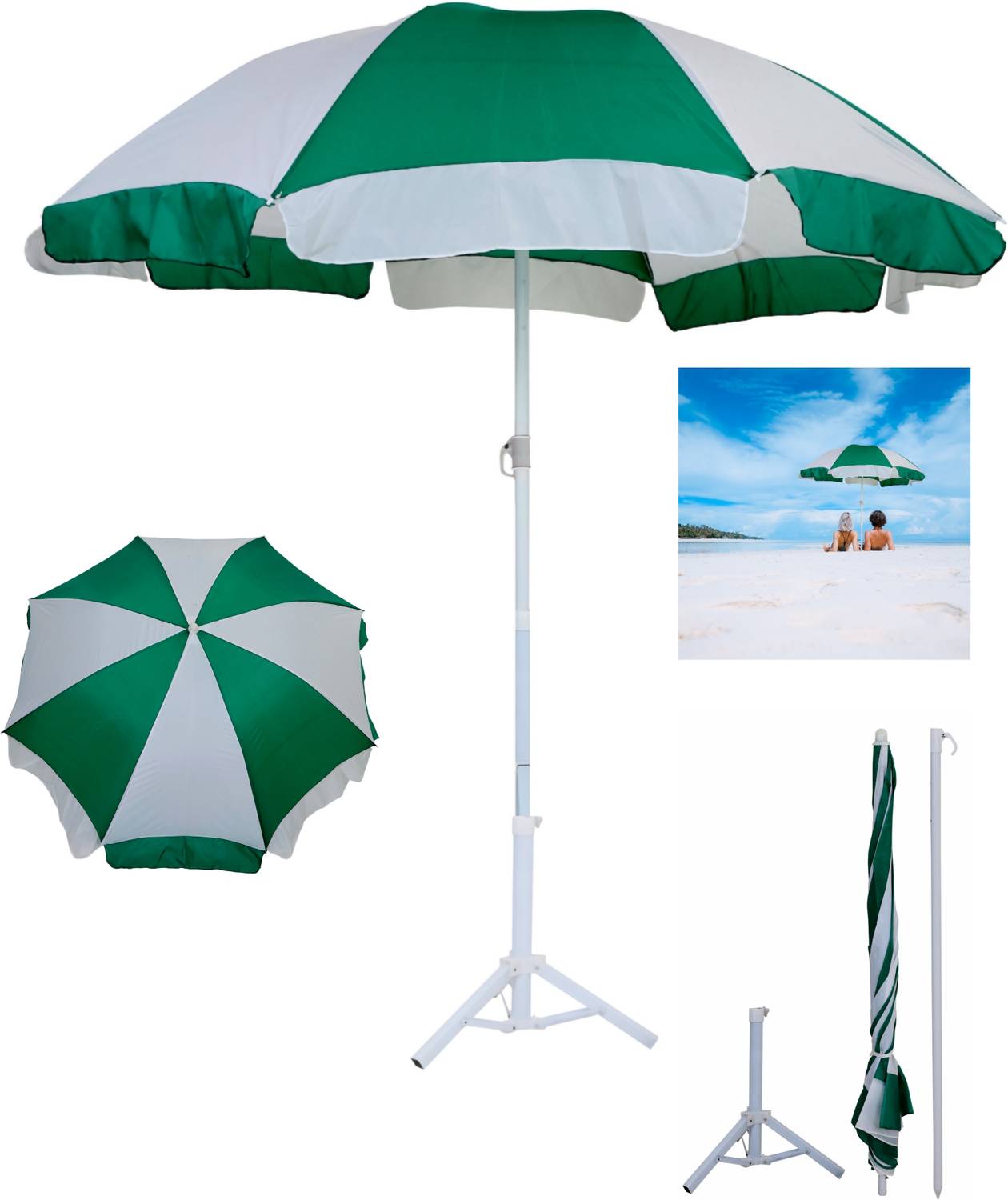 BLUEBUDS 42in/7ft Outdoor Garden Big Size Umbrella With Stand For Hotels Beach And Shop Umbrella