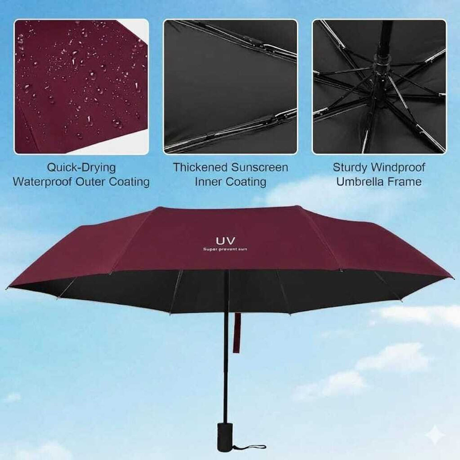 Image of Ocean Style Auto Open & Close Umbrella Umbrella