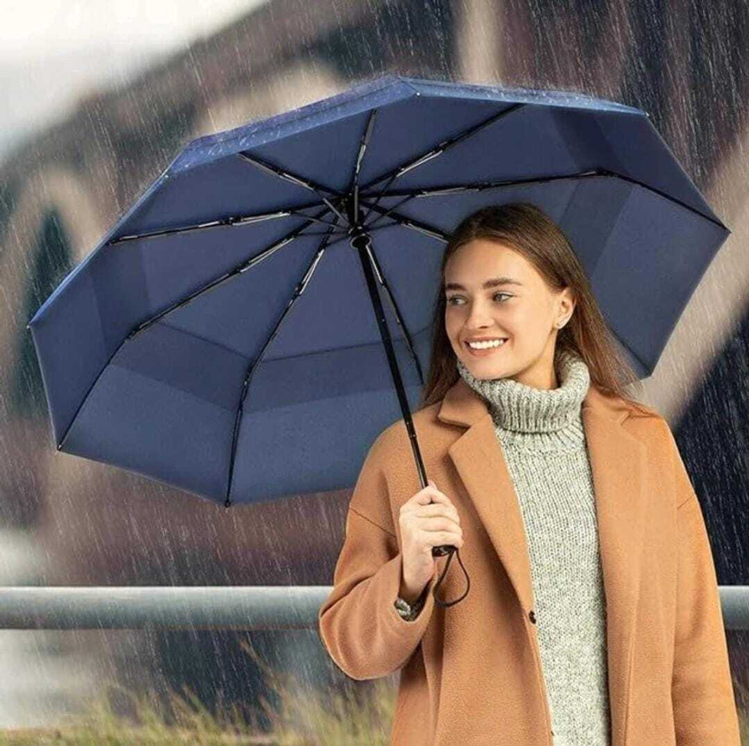 Image of HKZ-YG UV Foldable Umbrella | Windproof Auto Chhata for Men & Women Umbrella Umbrella