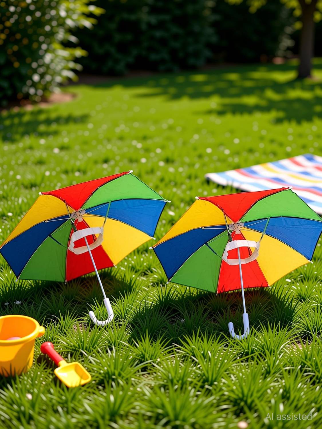 Adorazone Boy's & Girl's Hands Free Hat Umbrella for Outdoor Sun Rain Protection Umbrella