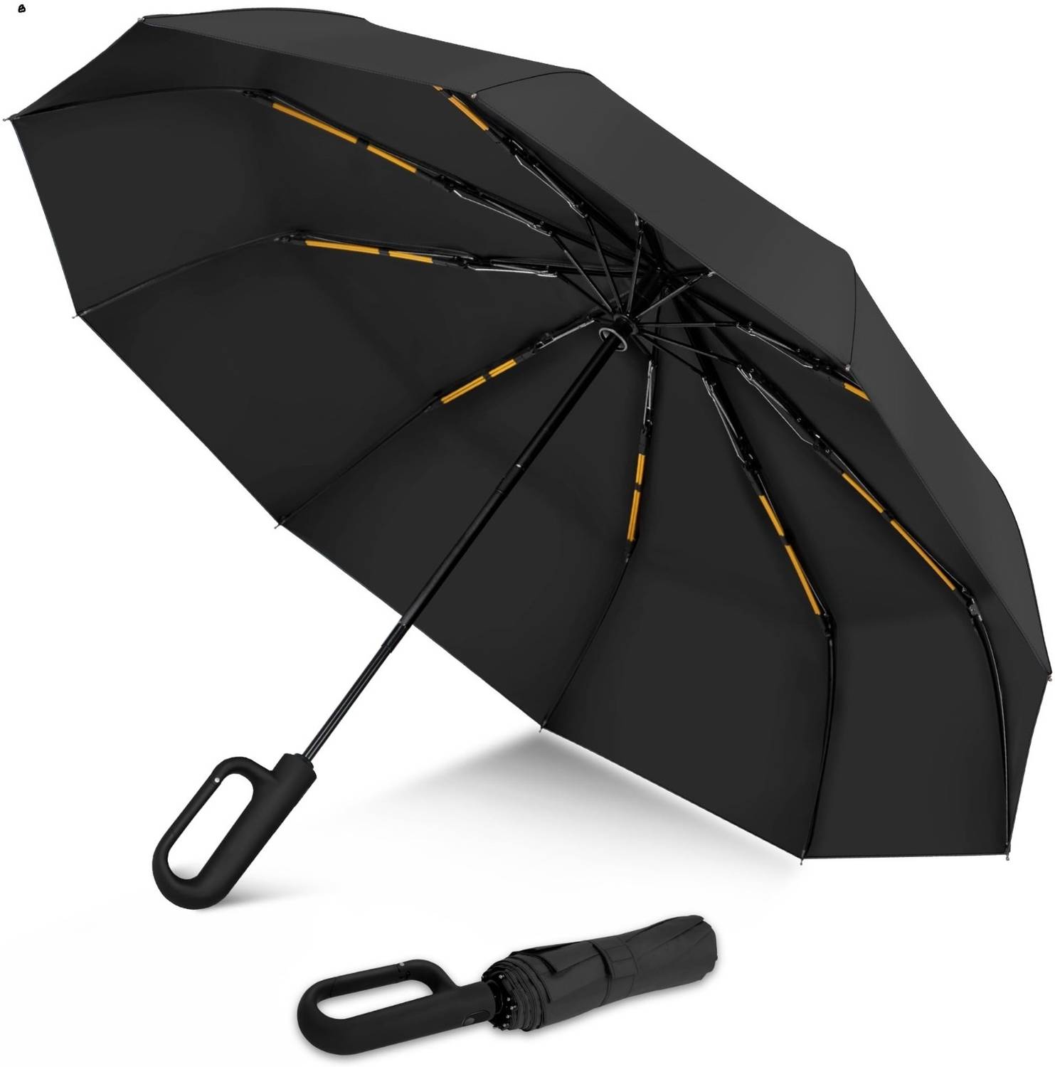 Cairoman Auto Open 3 Fold Umbrella For Protection Against Rain Sun+UV Rays with cover_26 Umbrella