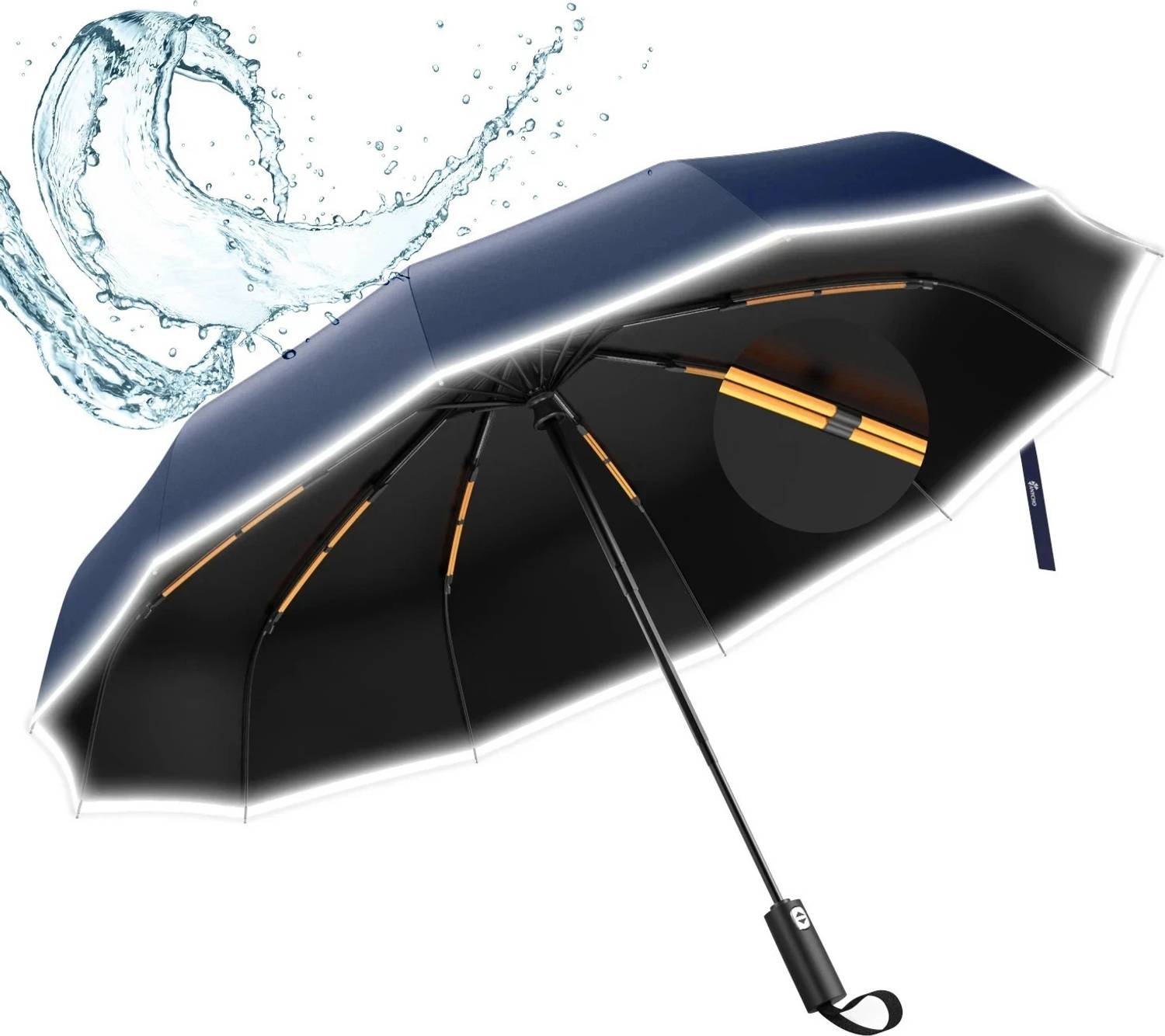 Anycho 40 Inch Reflective Stripe Small Umbrella for Men with Auto Open and Close Umbrella