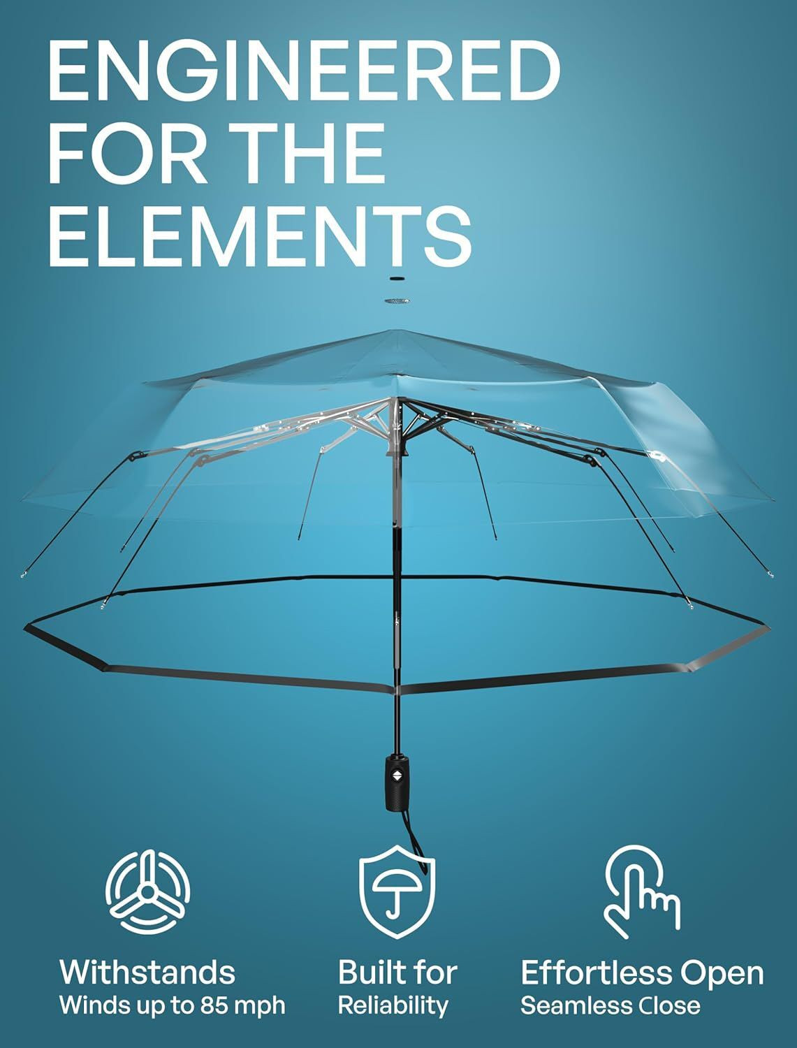 Image of VOGARD Windproof Travel Umbrella Compact Auto Folding Umbrella for Rain & Sun Umbrella