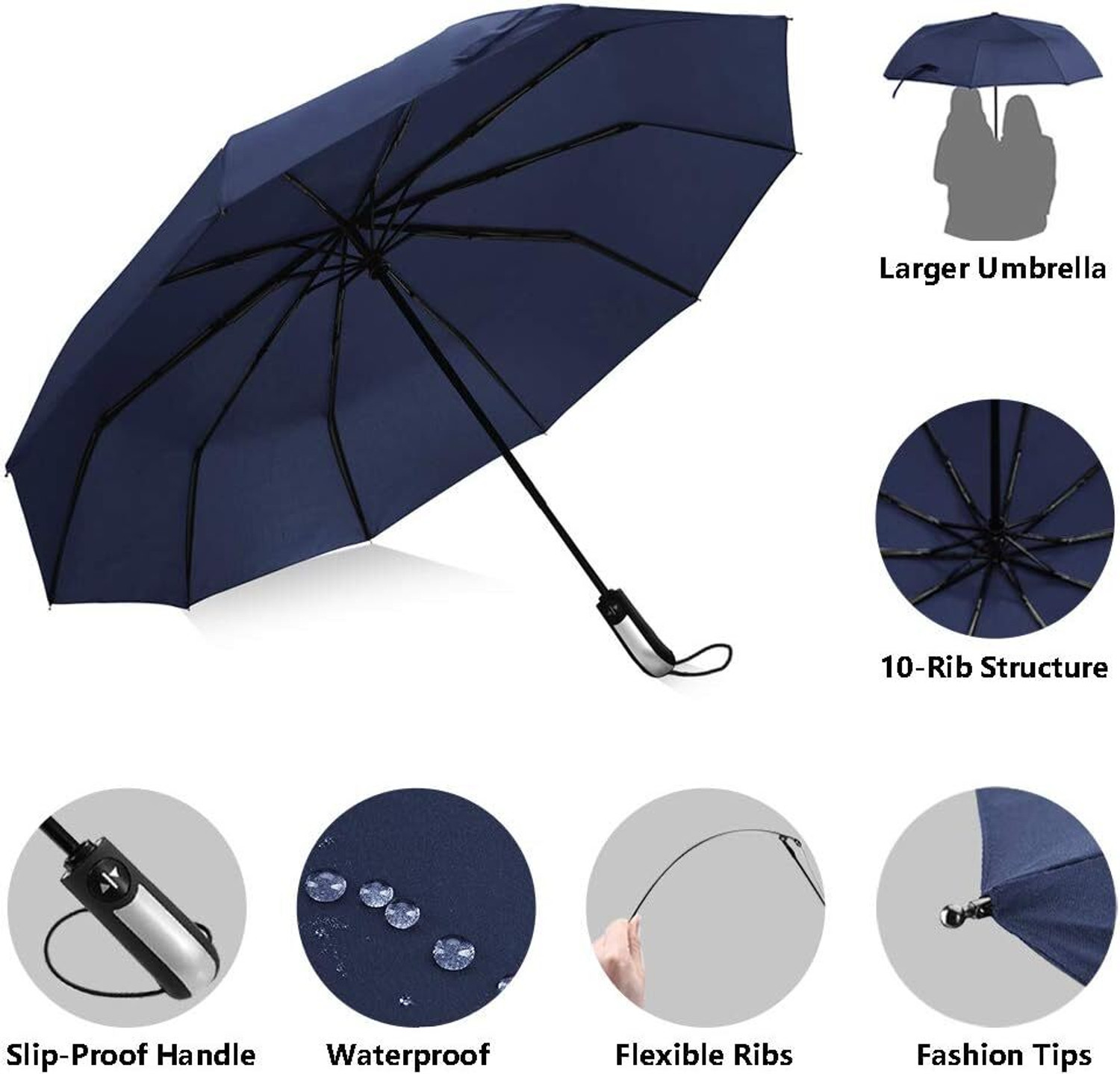 Image of Care 4 Auto Open /Close 10 Ribs,Windproof, Lightweight Umbrella Umbrella