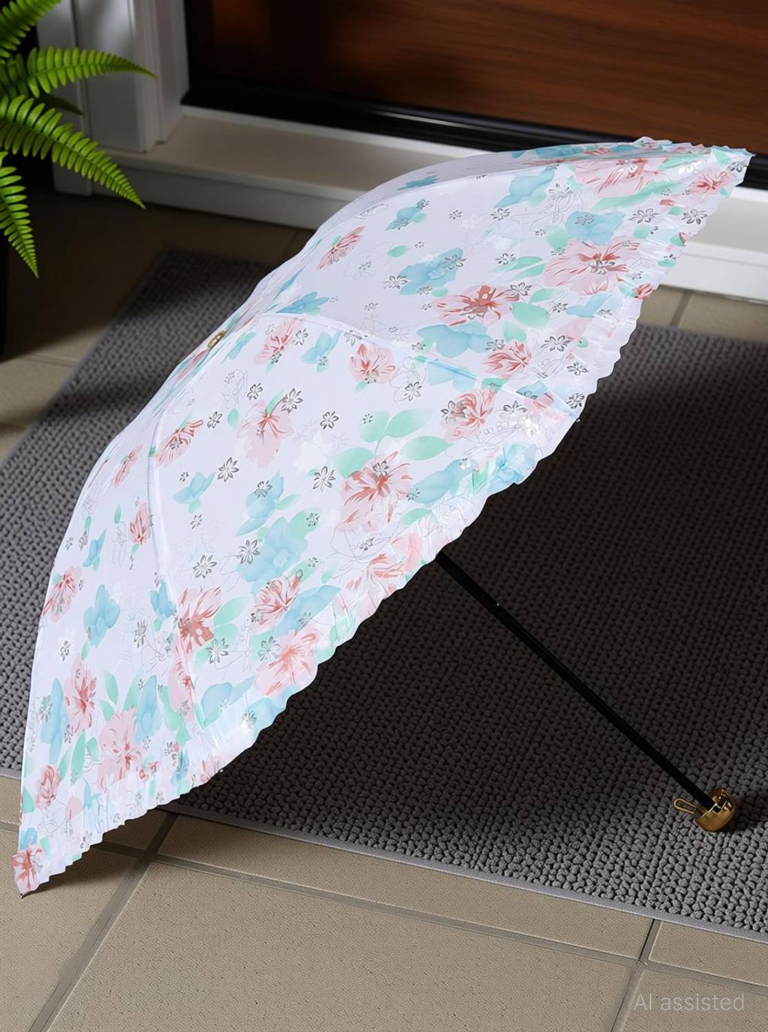 Umbrella mart 3 Fold Digital Printed Rain and Sun Protective Manual Open Umbrella