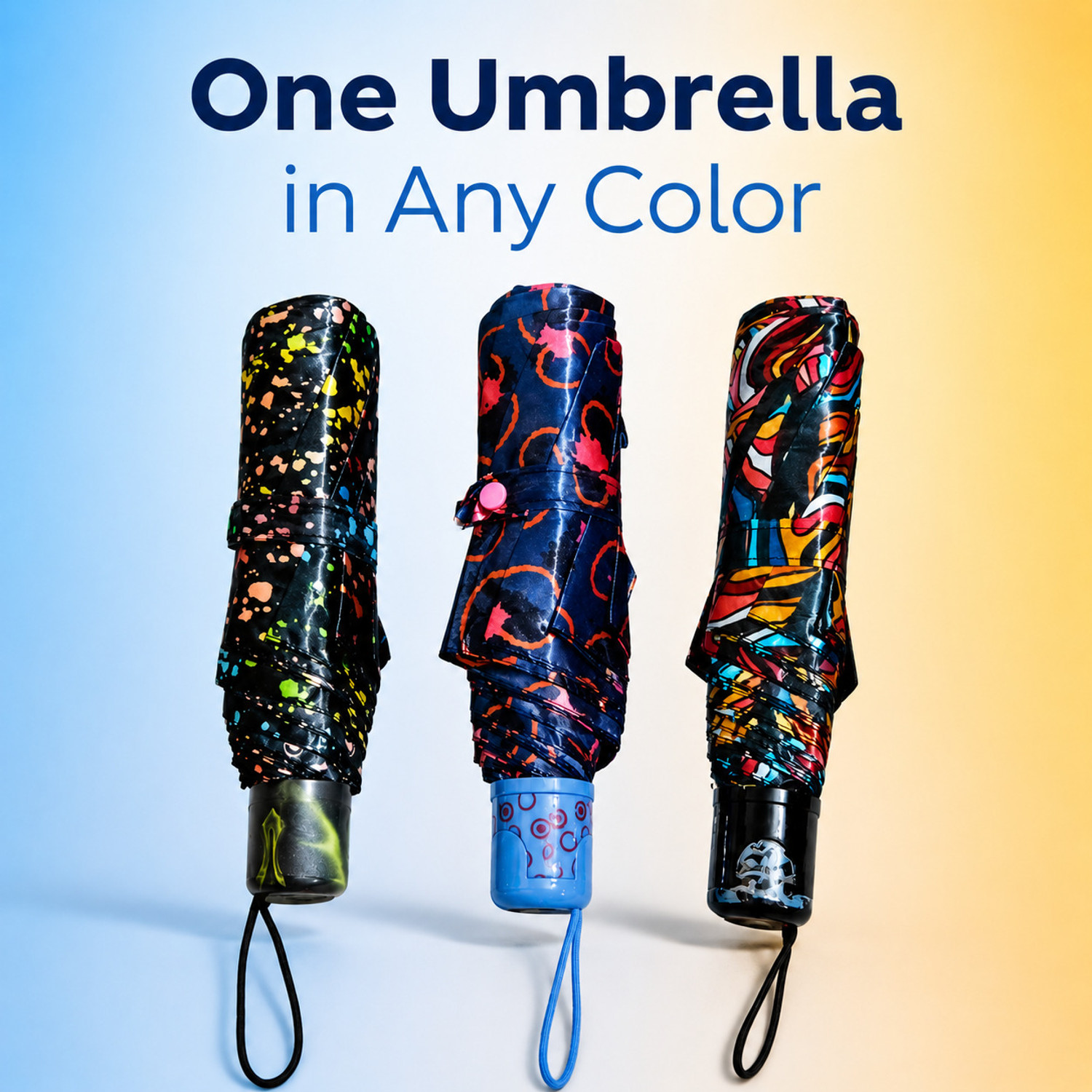 Image of Isha Compact Folding Printed Umbrella for Men & Women | Lightweight Portable Umbrella
