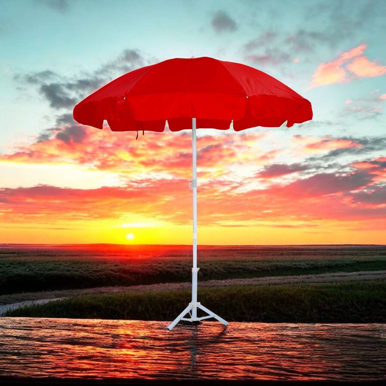 BLUEBUDS Big Size Outdoor Garden Umbrella With Stand 40inch/7ft for Hotels And Restaurent Umbrella