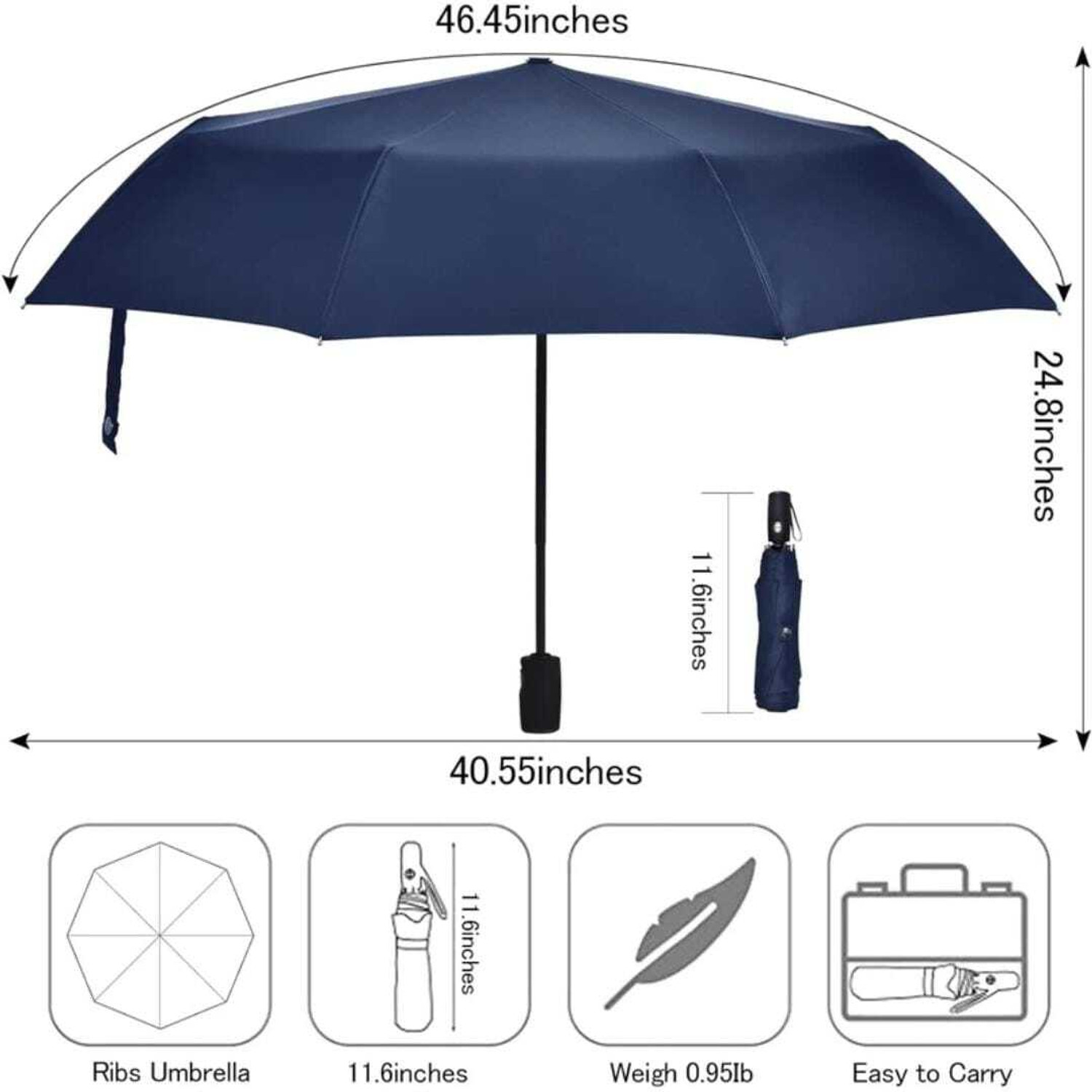 Image of HKZ-YG UV Foldable Umbrella | Windproof Auto Chhata for Men & Women Umbrella Umbrella