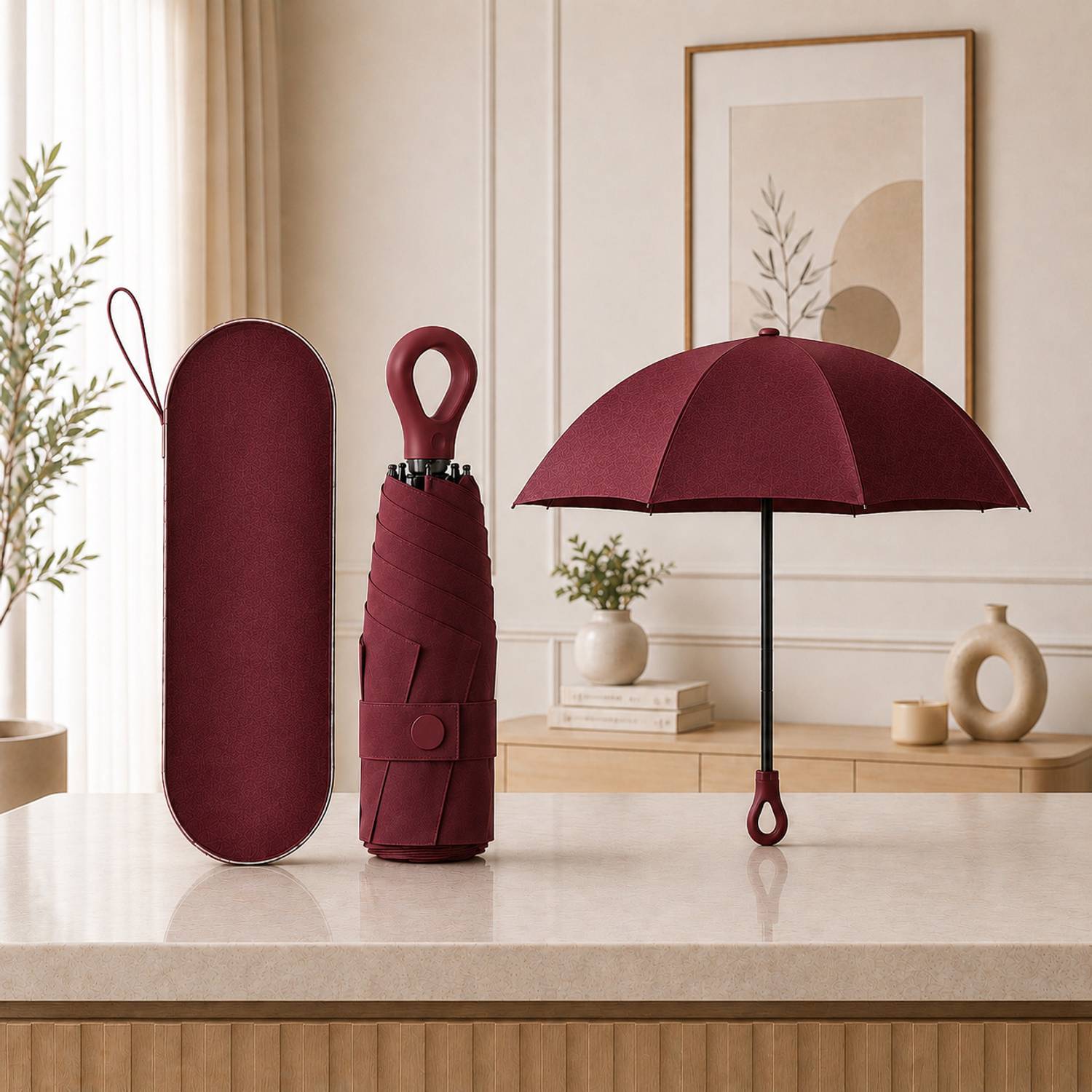Cairoman Auto Open 3 Fold Umbrella For Protection Against Rain Sun+UV Rays with cover-26 Umbrella