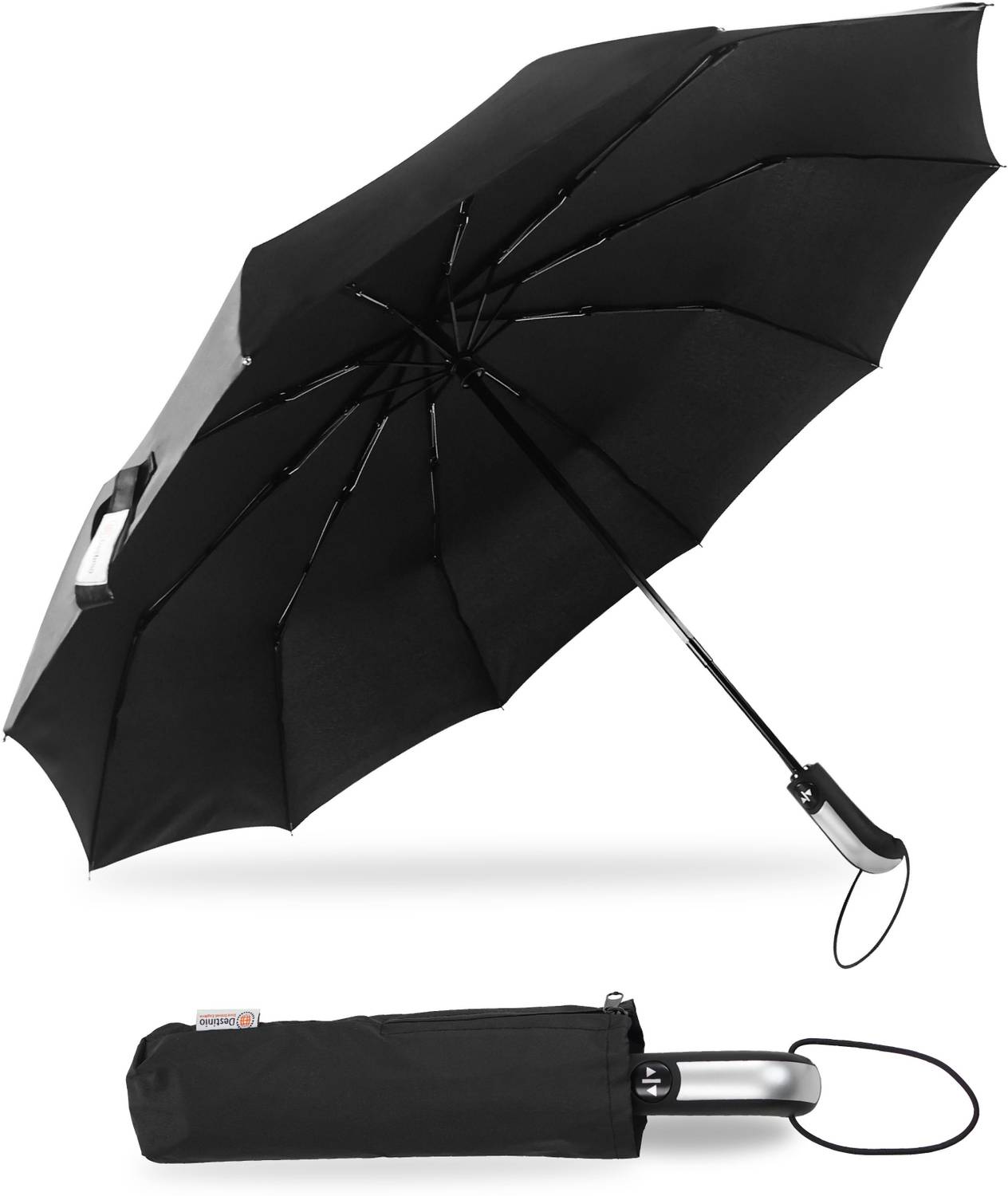 Destinio Large (23 inch) for Men and Women� 3 Fold with Auto Open and Close (Black) Umbrella