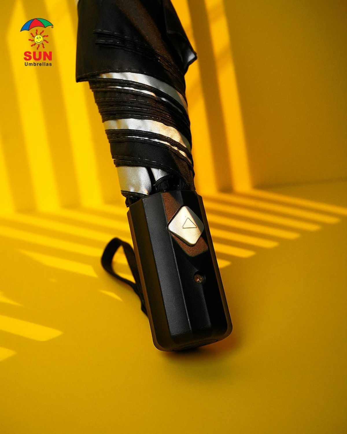 Image of sun Shine 24.5 inch Umbrella (2 Fold, Auto Open, UPF50+, Black Silver) Umbrella